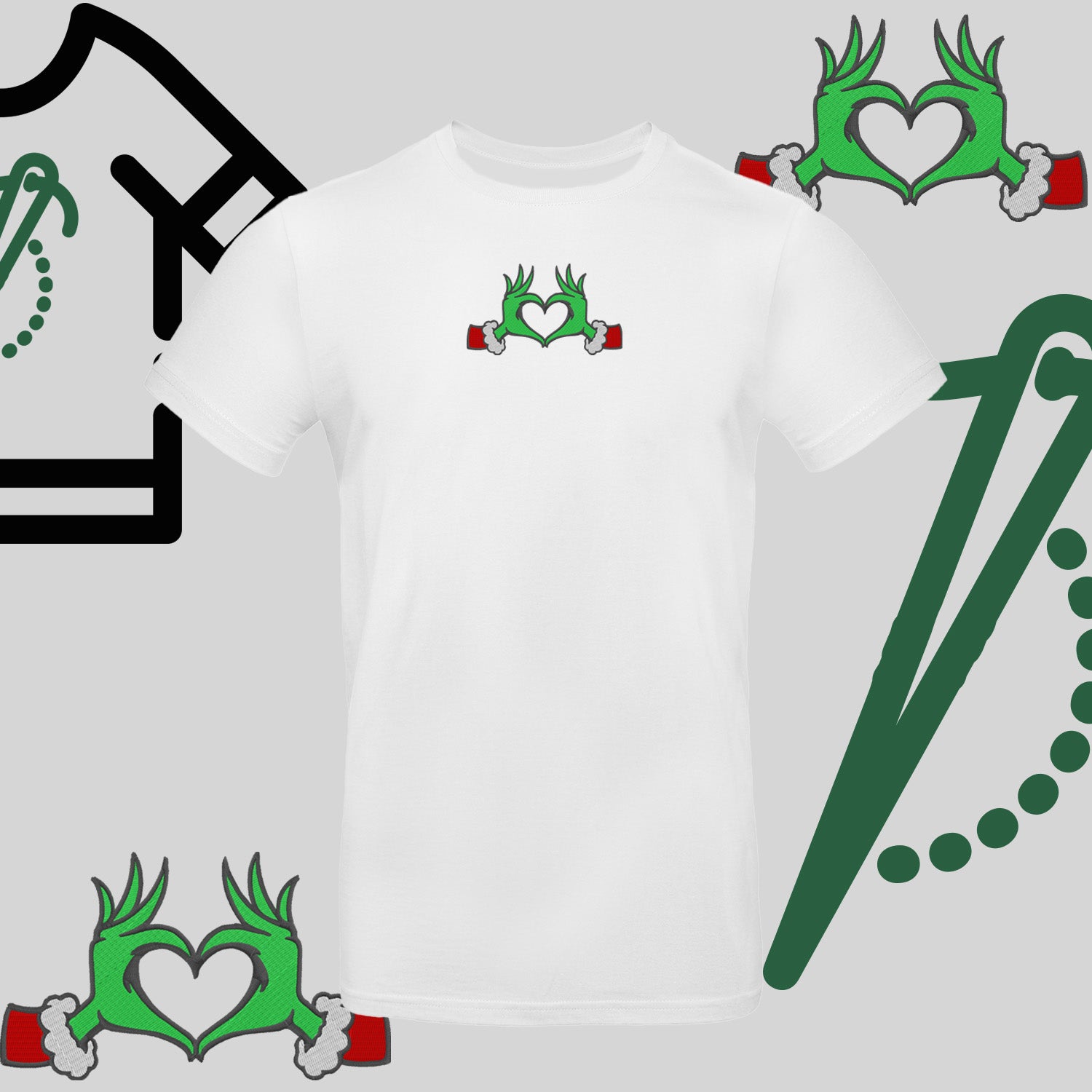 Koszulka unisex  "Grinch Serce" – haft komputerowy, styl z pozytywnym przekazem
