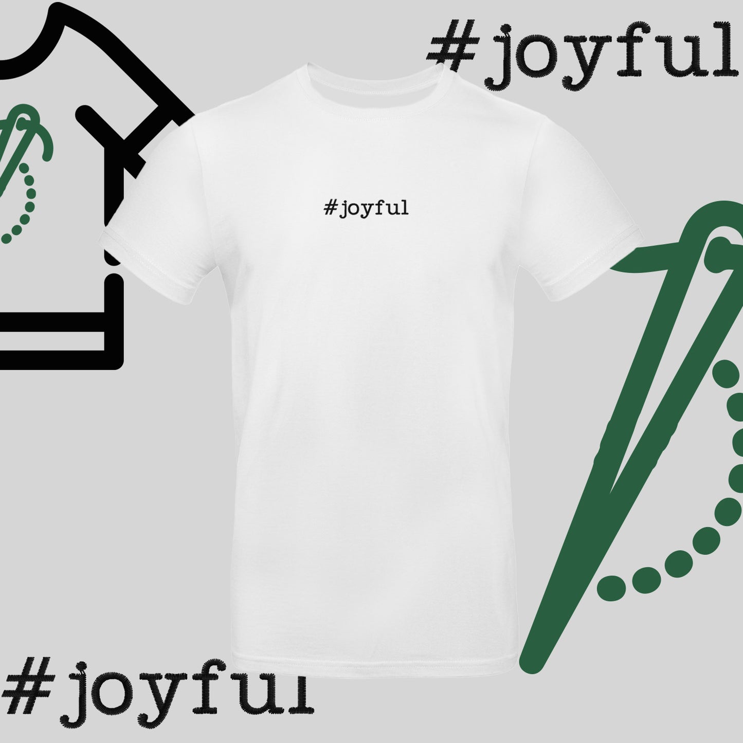 Koszulka unisex "#joyful" – haft komputerowy, styl pełen radości
