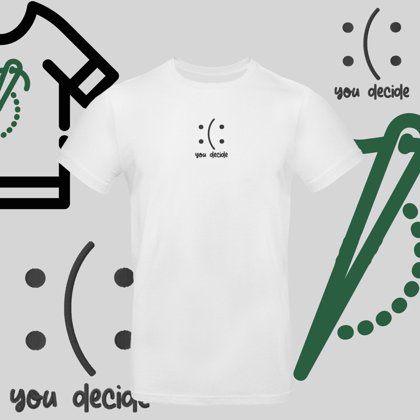 Koszulka unisex "Ty Decydujesz" – haft komputerowy, moda z przesłaniem