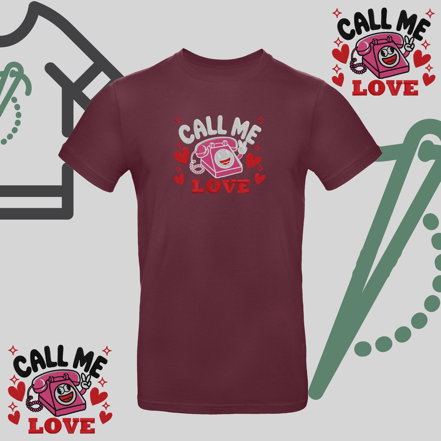 Koszulka unisex z haftem "Call Me Love"