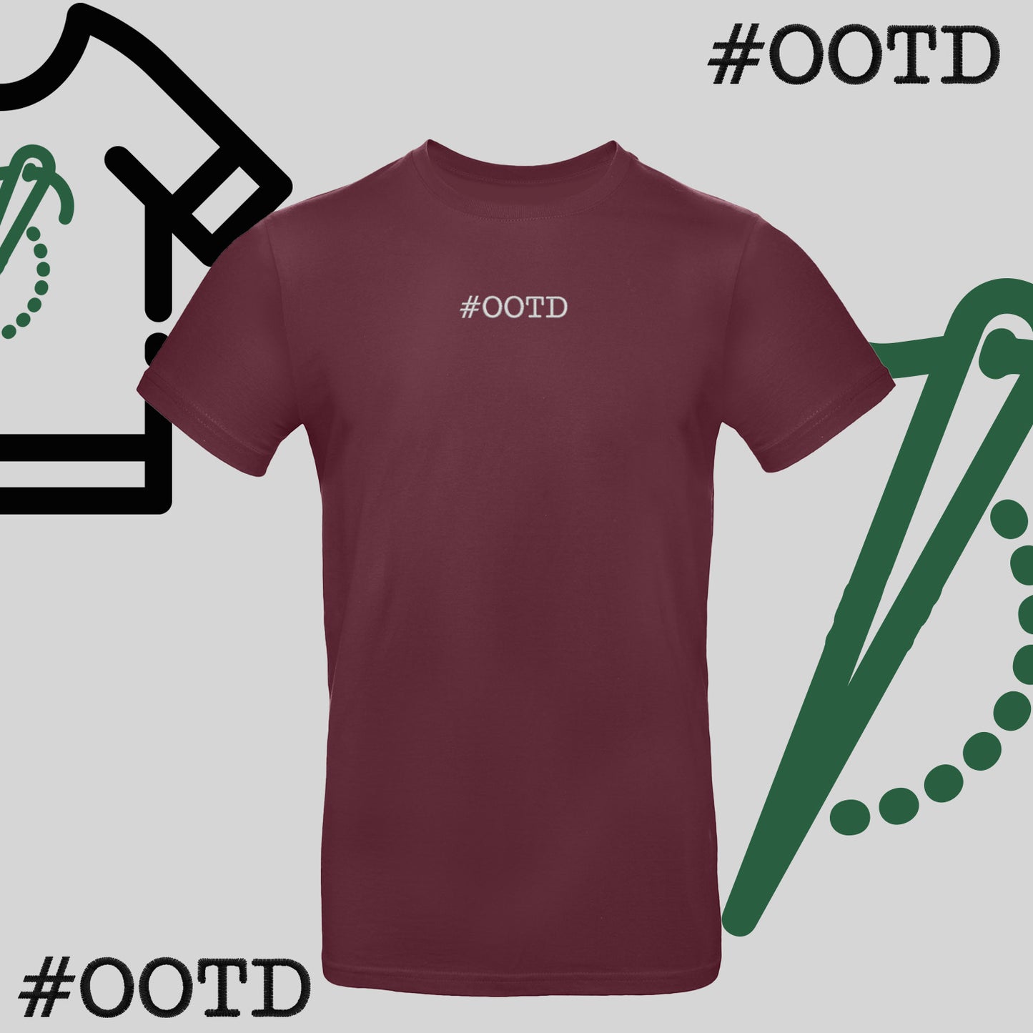 Koszulka unisex "OOTD" – haft komputerowy, modna na co dzień