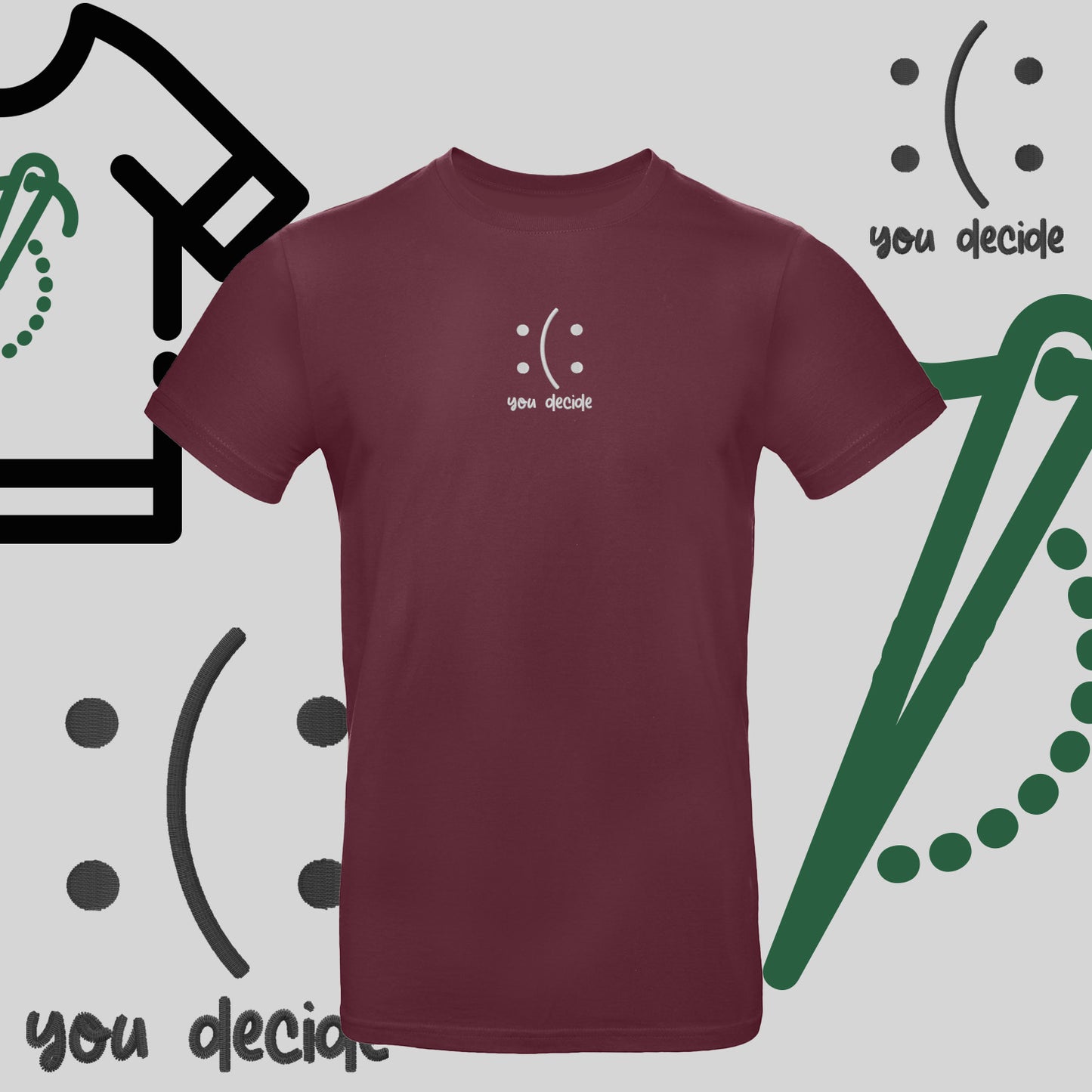 Koszulka unisex "Ty Decydujesz" – haft komputerowy, moda z przesłaniem