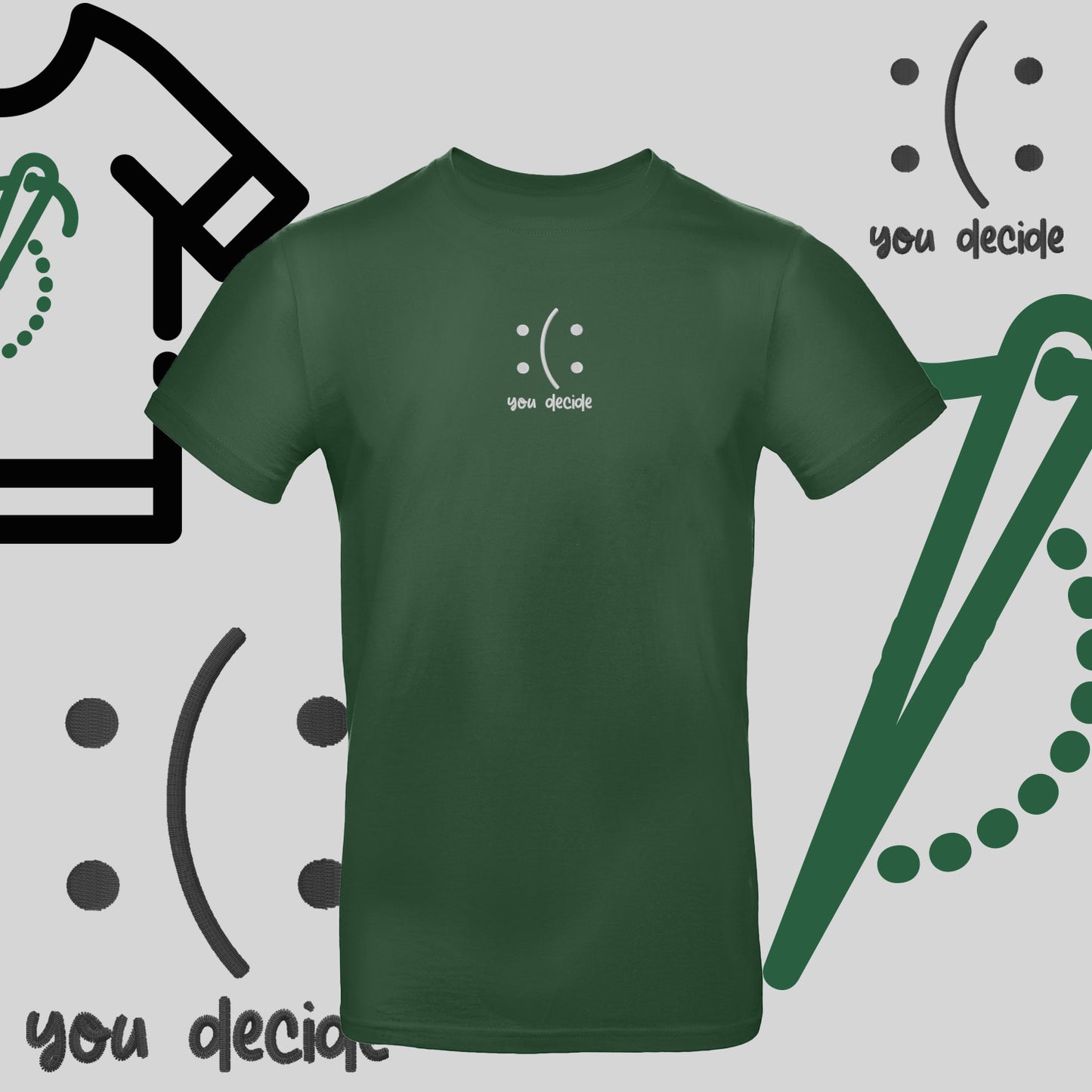 Koszulka unisex "Ty Decydujesz" – haft komputerowy, moda z przesłaniem