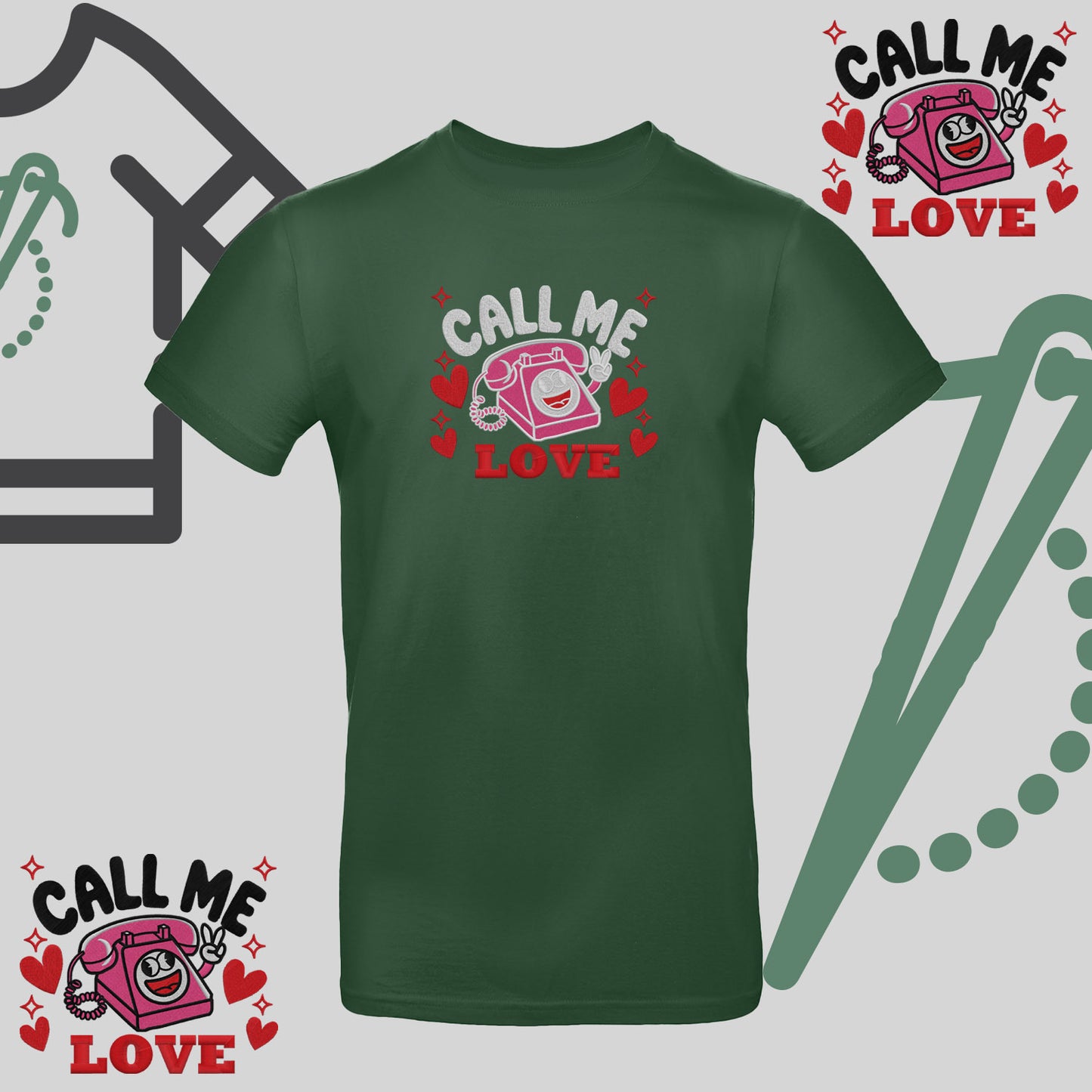 Koszulka unisex z haftem "Call Me Love"