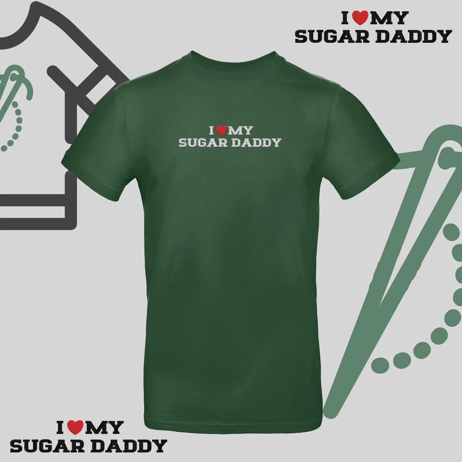Koszulka unisex z haftem "I❤️ MY SUGAR DADDY" Haft z radości