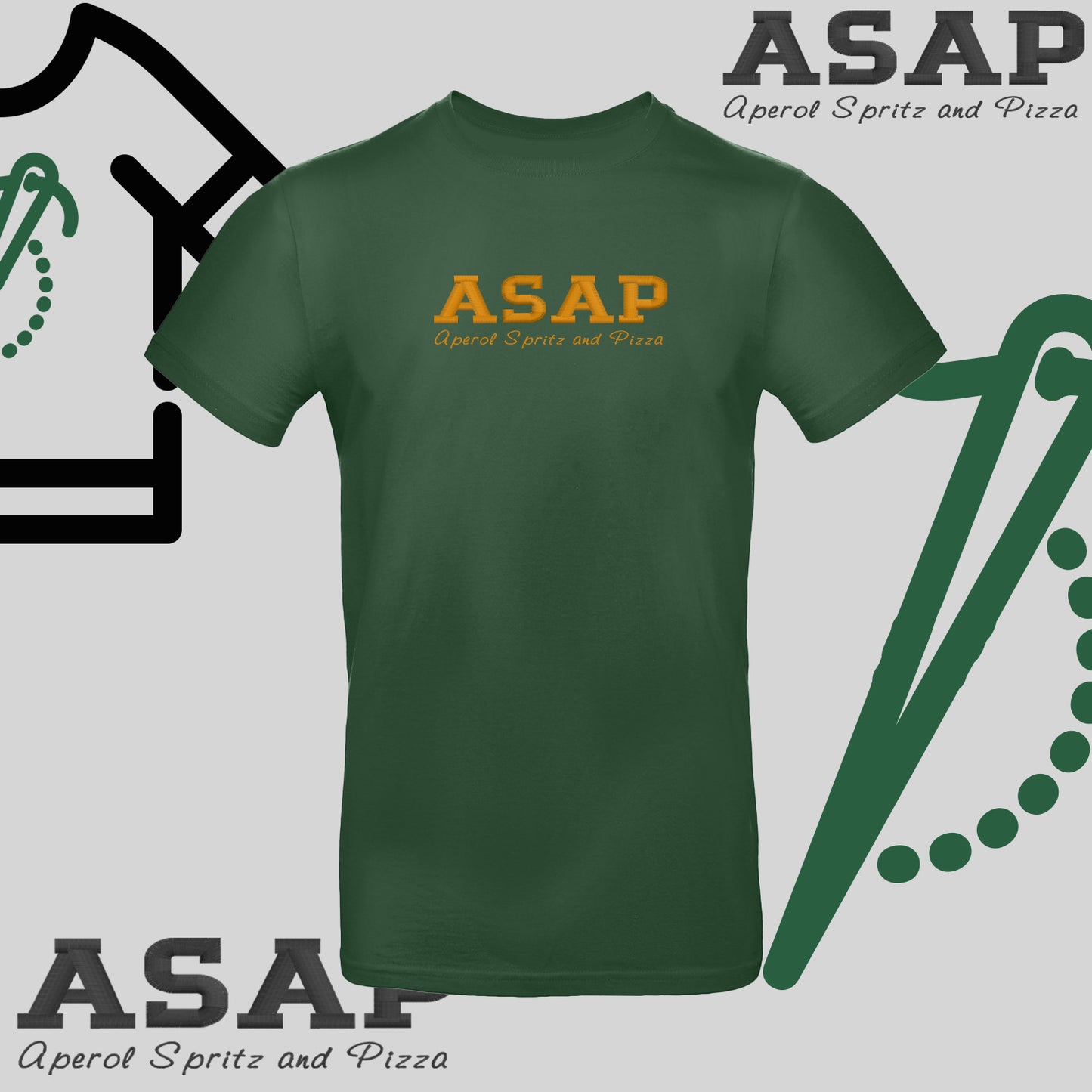 Koszulka unisex "ASAP – Aperol Spritz and Pizza" – haft, włoski klimat