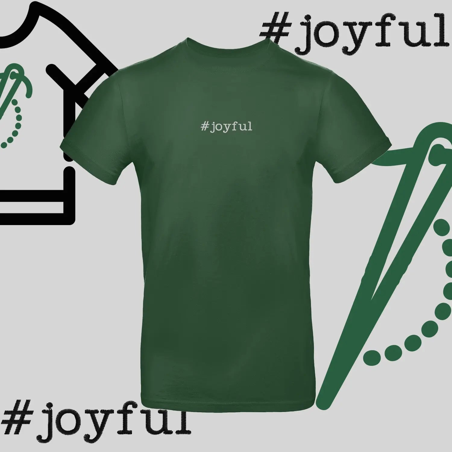 Koszulka unisex "#joyful" – haft komputerowy, styl pełen radości Haft z radości