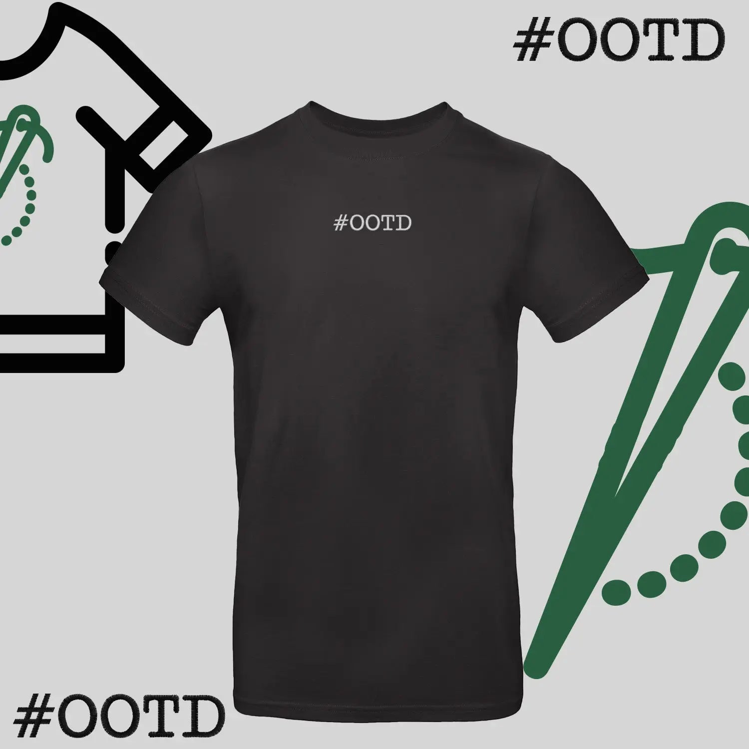 Koszulka unisex "OOTD" – haft komputerowy, modna na co dzień Haft z radości