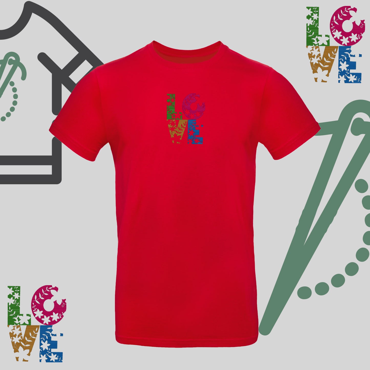Koszulka unisex z haftem „Kwiatowe Love"