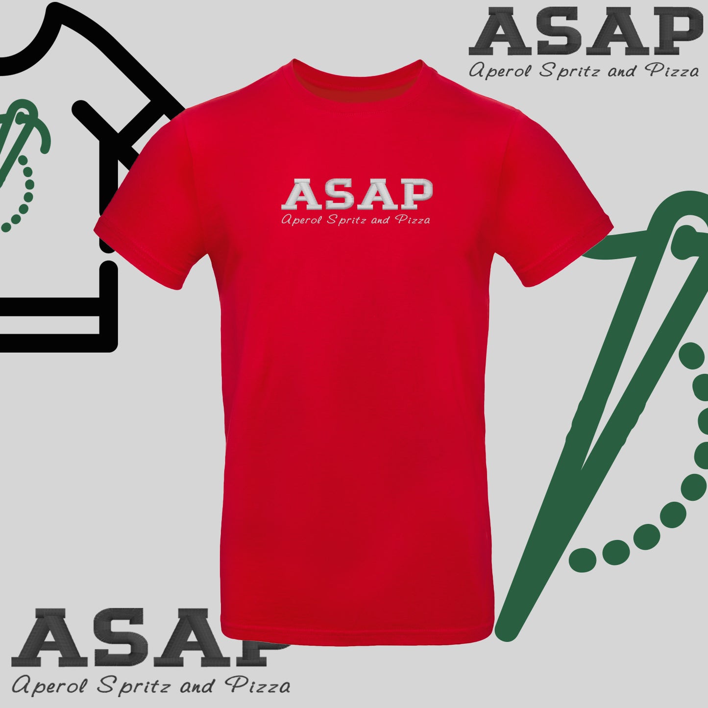 Koszulka unisex "ASAP – Aperol Spritz and Pizza" – haft, włoski klimat