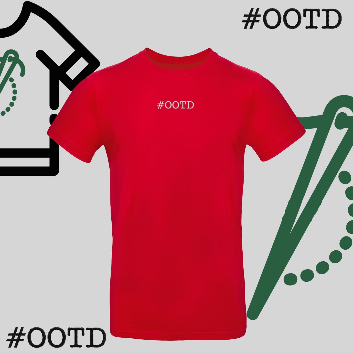 Koszulka unisex "OOTD" – haft komputerowy, modna na co dzień
