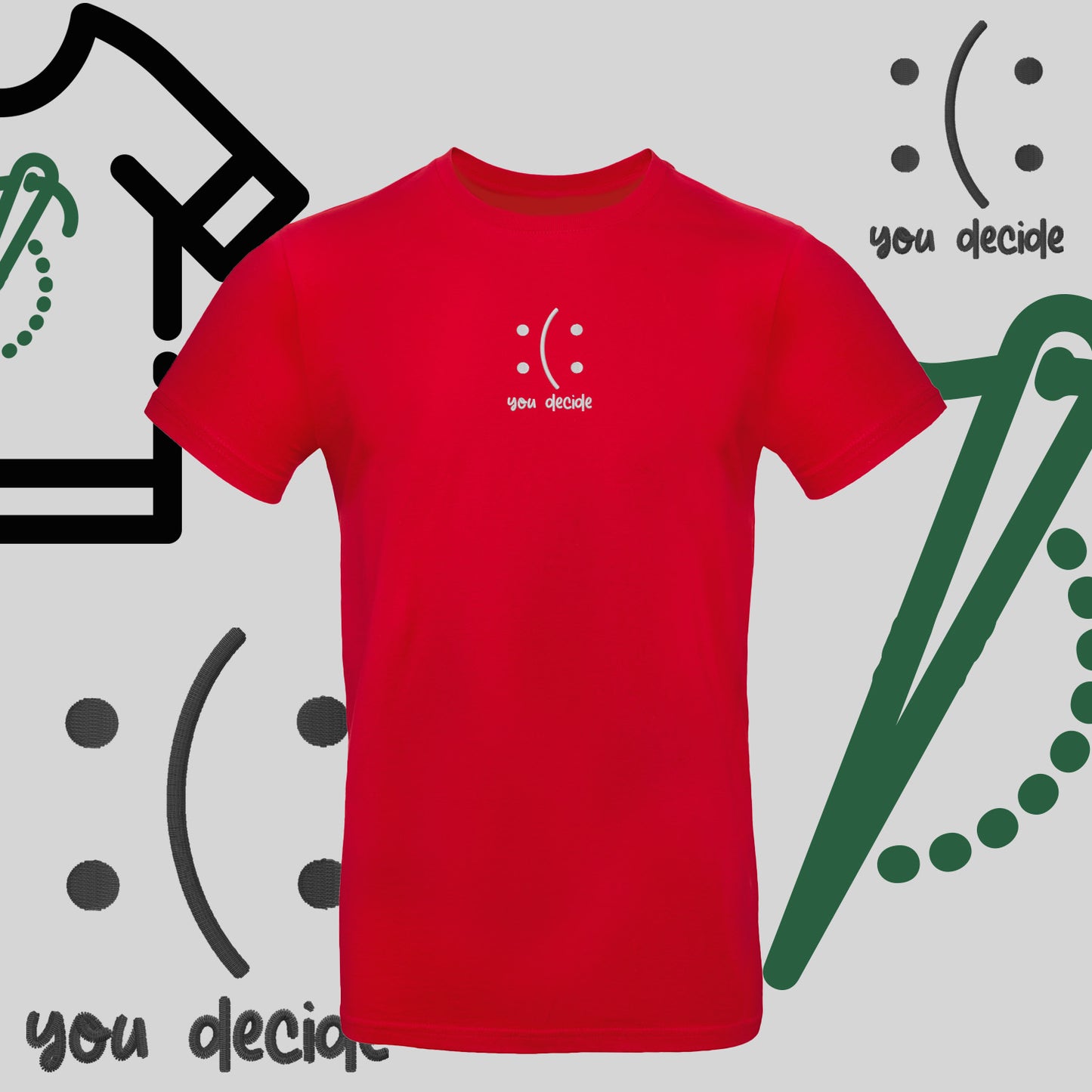 Koszulka unisex "Ty Decydujesz" – haft komputerowy, moda z przesłaniem