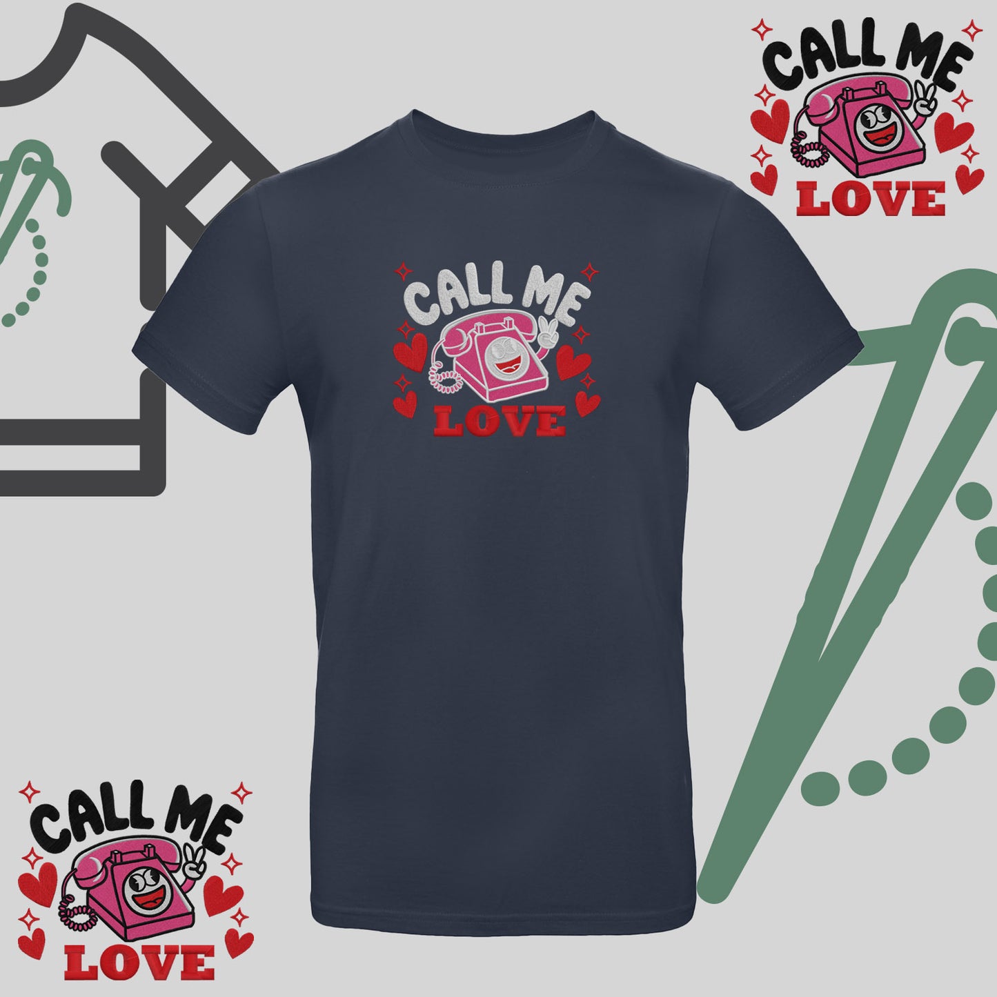 Koszulka unisex z haftem "Call Me Love"