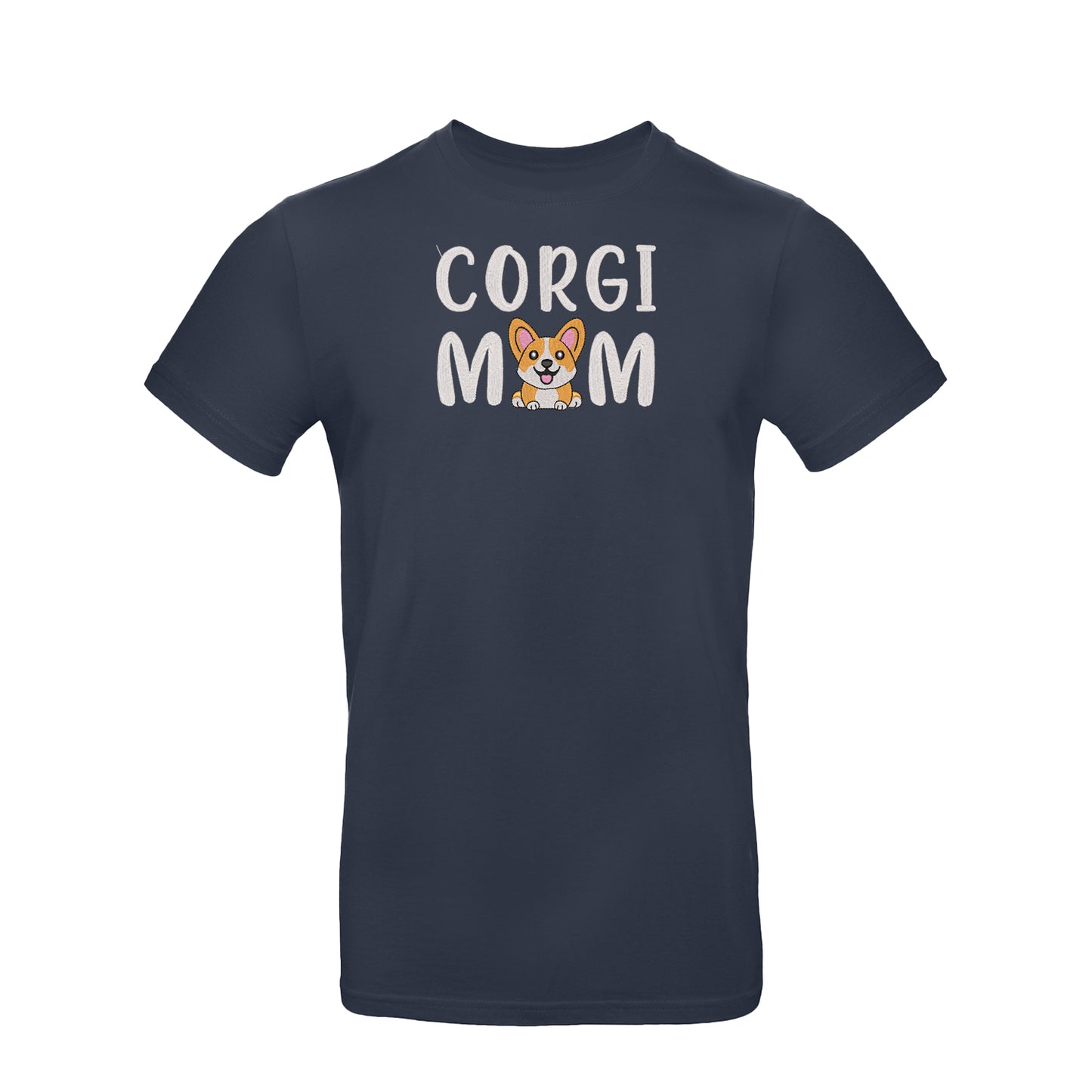 Koszulka Corgi Mom – Haft komputerowy | Damska, Unisex, Oversize Haft z radości - nadruki i haft na odzieży Warszawa