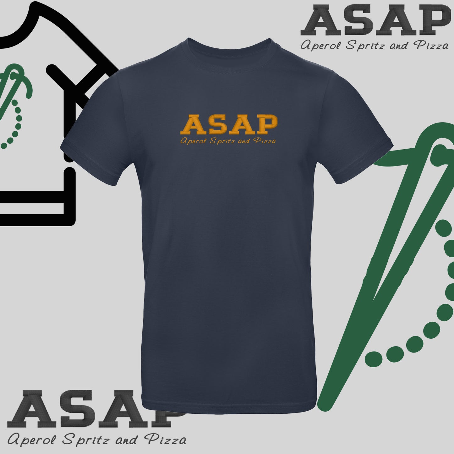 Koszulka unisex "ASAP – Aperol Spritz and Pizza" – haft, włoski klimat