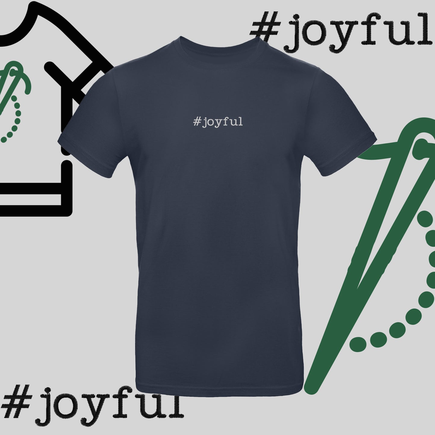 Koszulka unisex "#joyful" – haft komputerowy, styl pełen radości