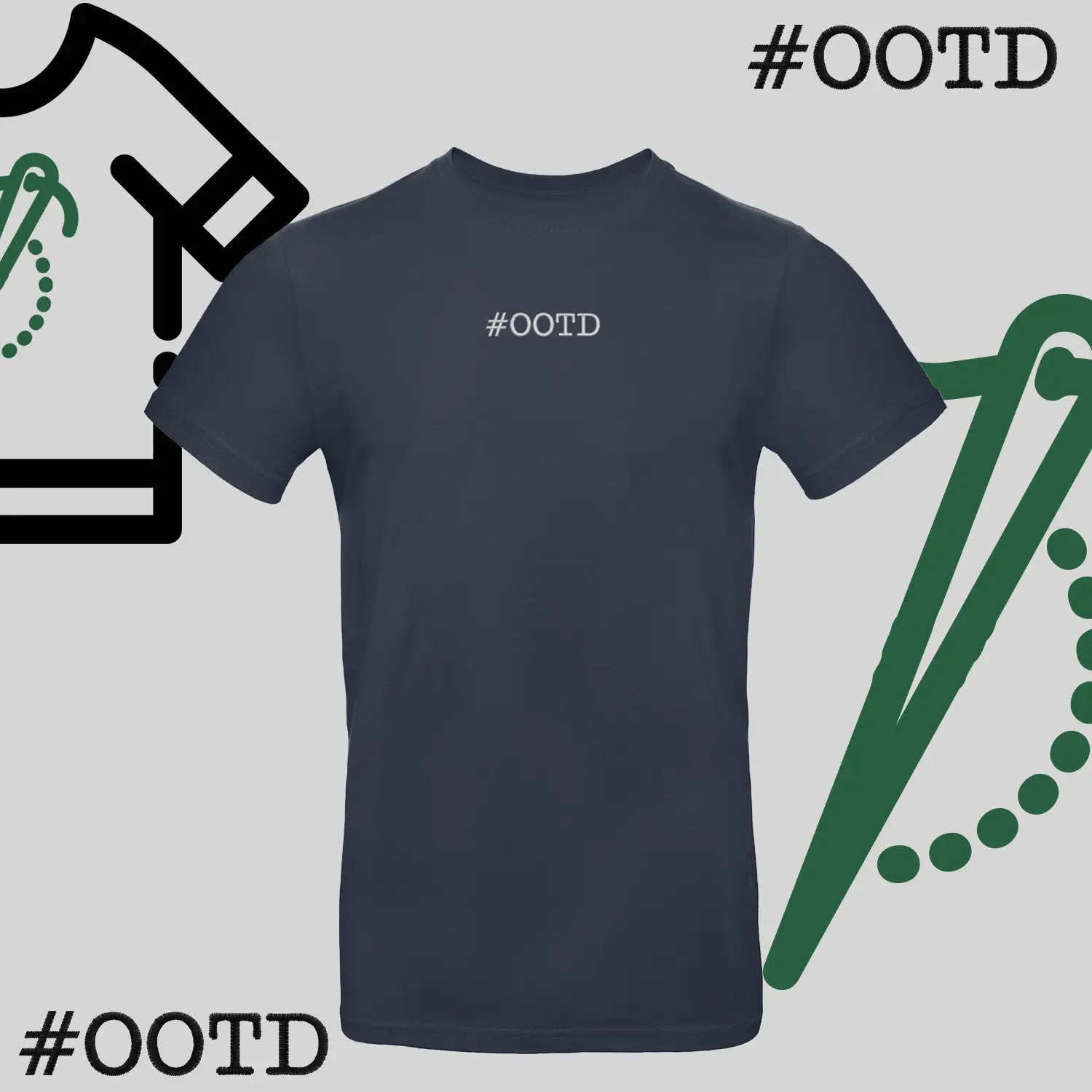 Koszulka unisex "OOTD" – haft komputerowy, modna na co dzień Haft z radości