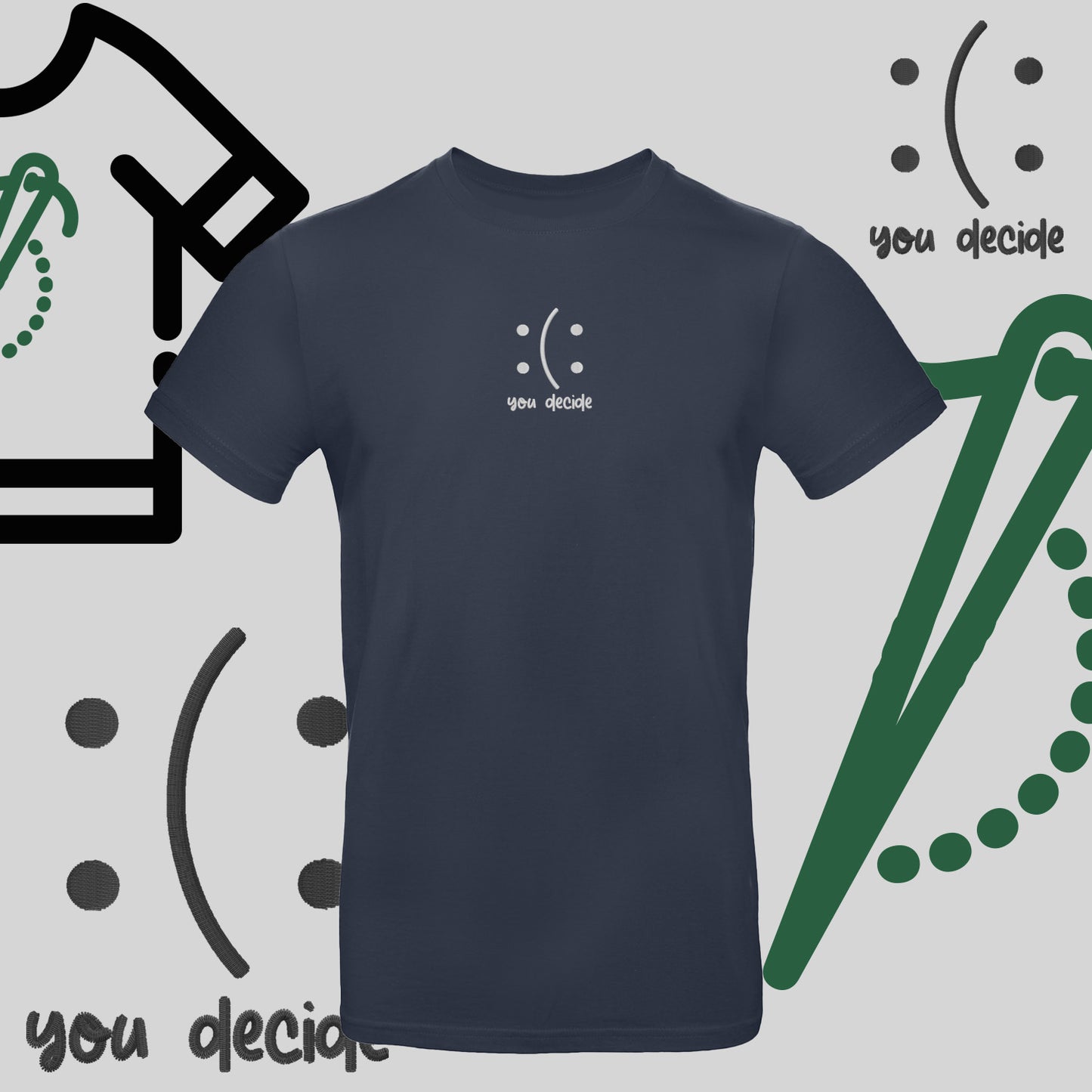 Koszulka unisex "Ty Decydujesz" – haft komputerowy, moda z przesłaniem
