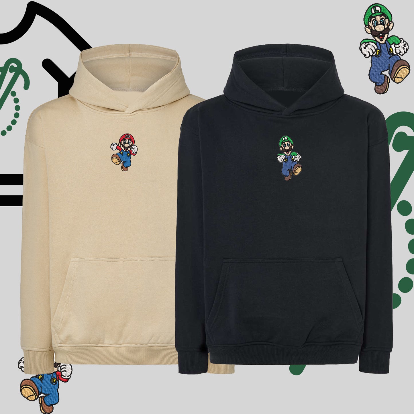 Zestaw 2 bluz oversize „Mario & Luigi”  maczi & maczi