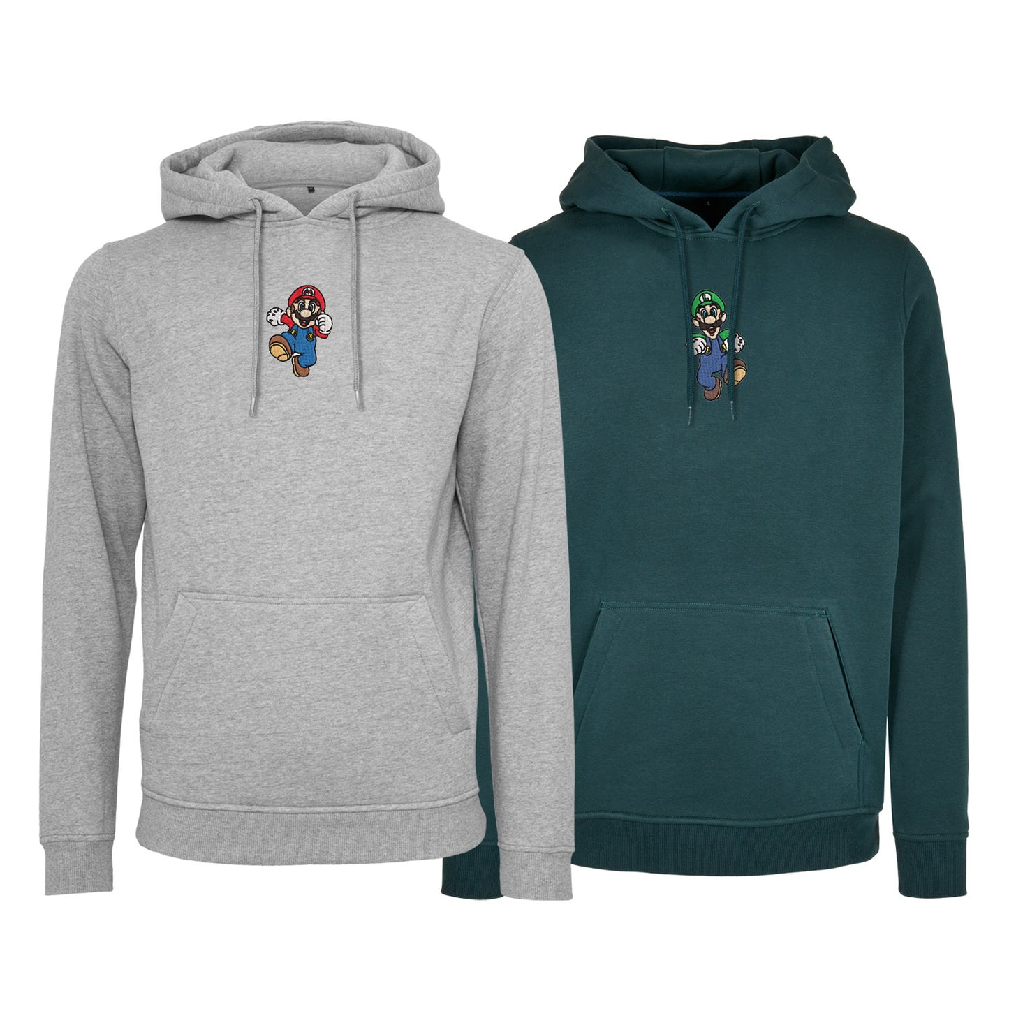 Zestaw 2 bluz z kapturem z haftem „Mario & Luigi”  maczi & maczi
