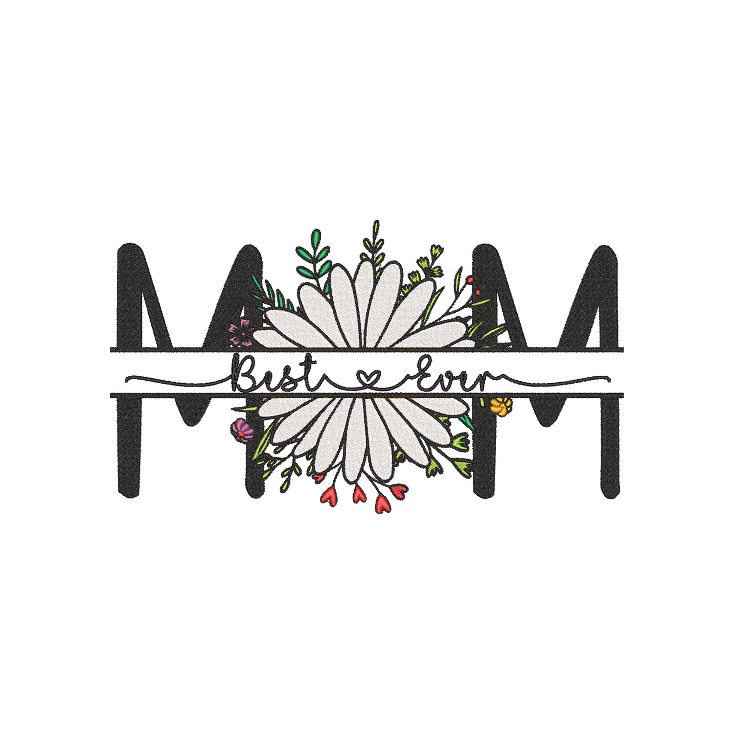 Bluza z haftem Best Mom Ever Flower – delikatny kwiatowy akcent dla wyjątkowej mamy Haft z radości - nadruki i haft na odzieży Warszawa