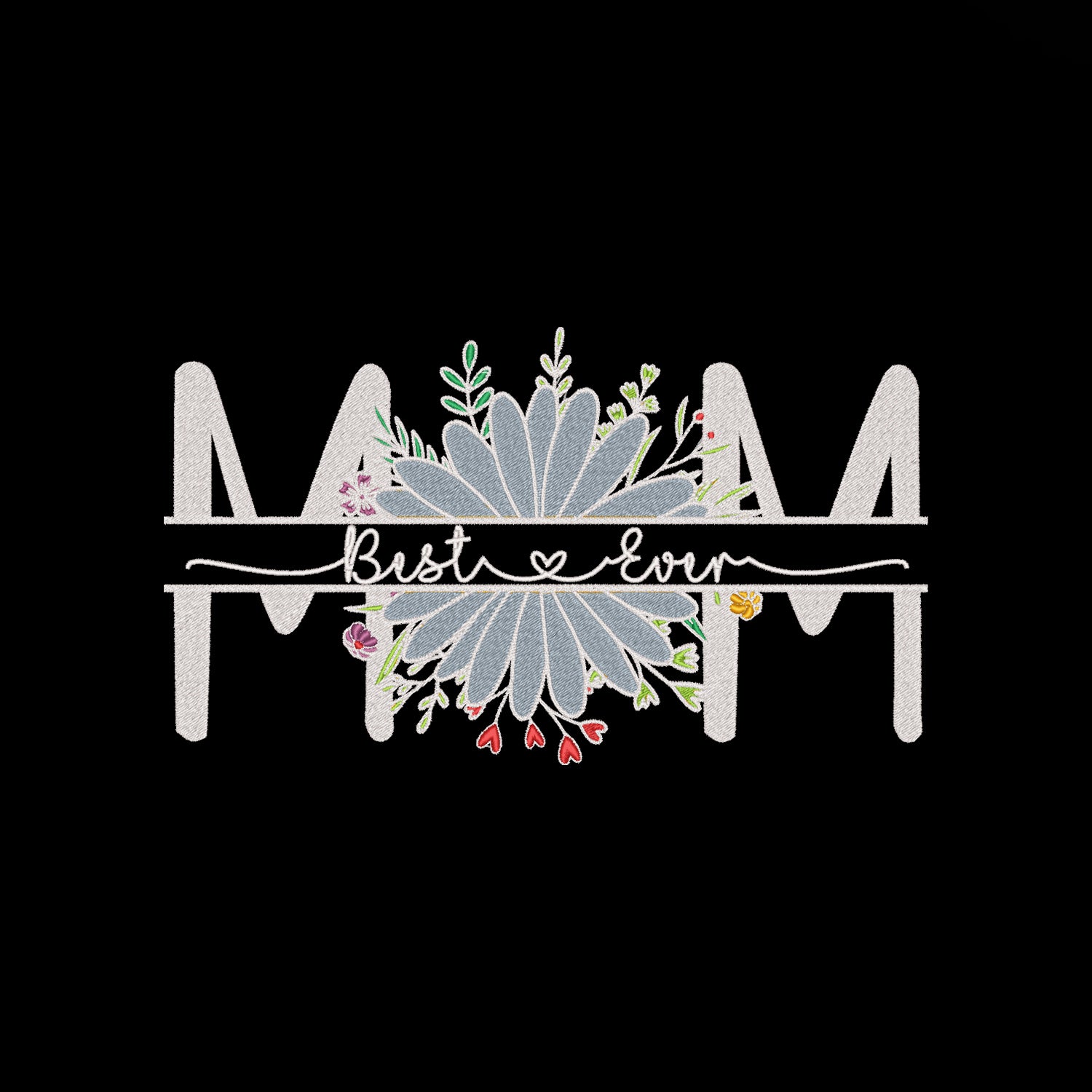 Bluza z haftem Best Mom Ever Flower – delikatny kwiatowy akcent dla wyjątkowej mamy Haft z radości - nadruki i haft na odzieży Warszawa
