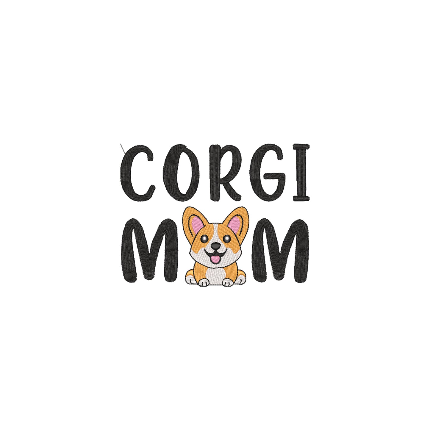 Koszulka Corgi Mom – Haft komputerowy | Damska, Unisex, Oversize Haft z radości - nadruki i haft na odzieży Warszawa