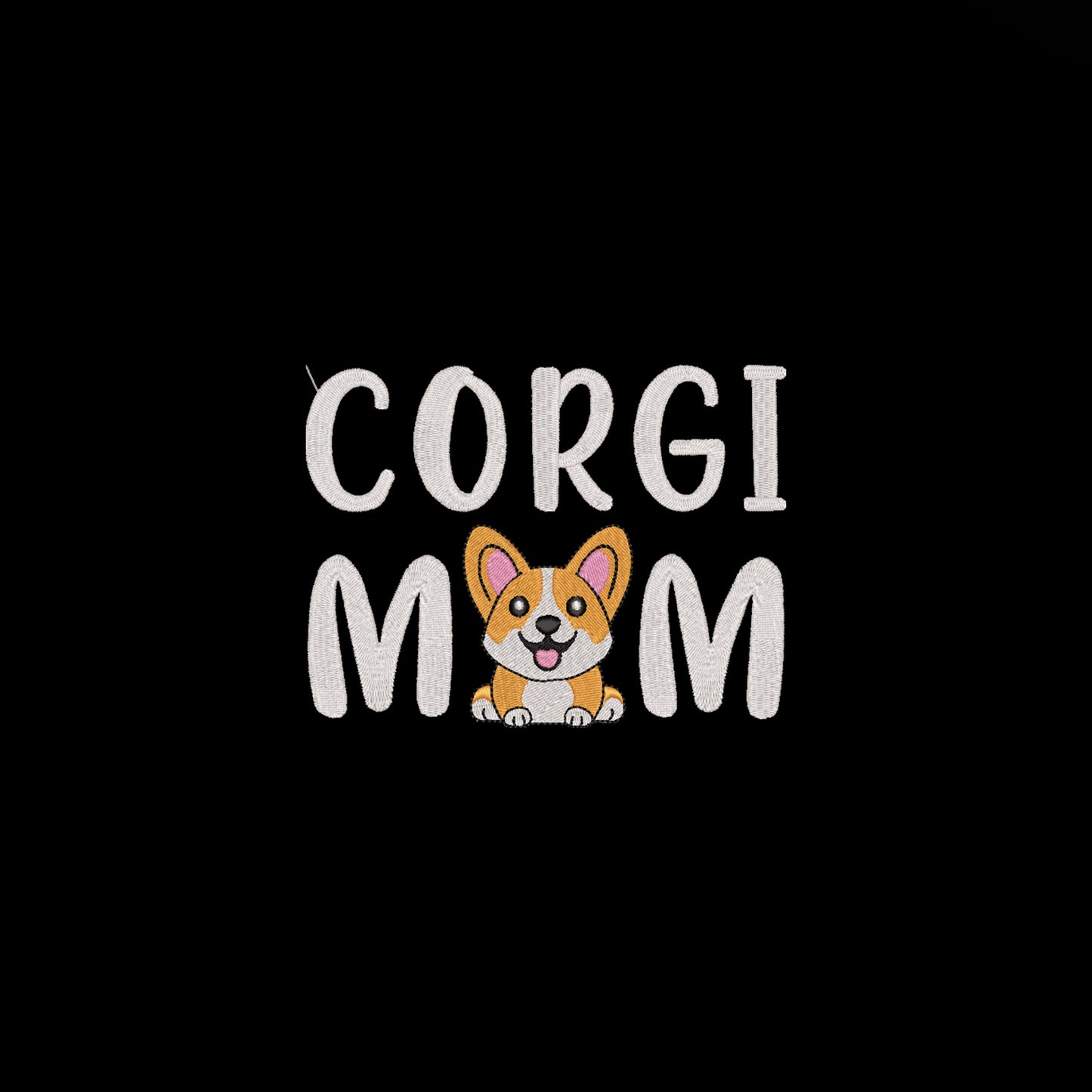 Koszulka Corgi Mom – Haft komputerowy | Damska, Unisex, Oversize Haft z radości - nadruki i haft na odzieży Warszawa