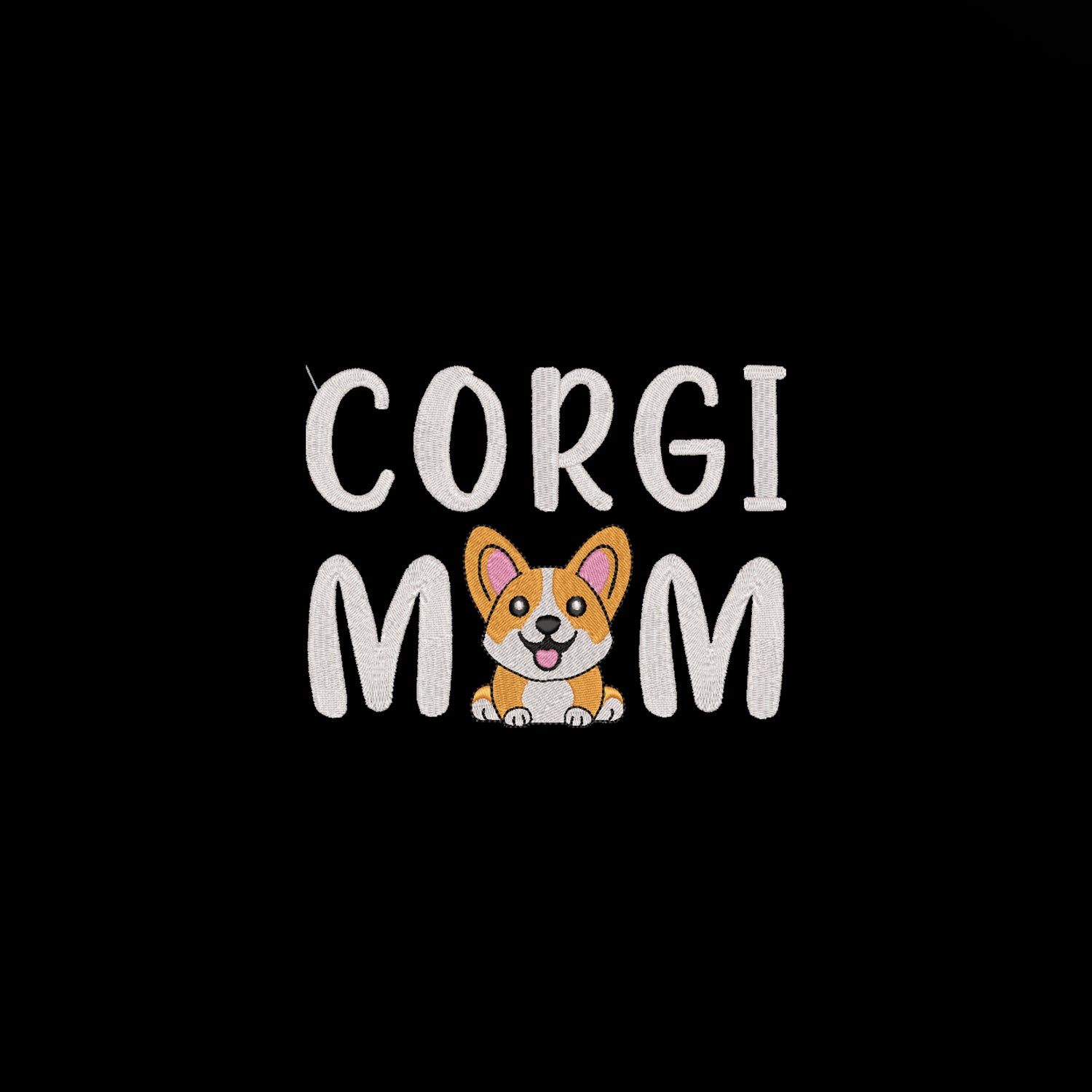 Koszulka Corgi Mom – Haft komputerowy | Damska, Unisex, Oversize Haft z radości - nadruki i haft na odzieży Warszawa