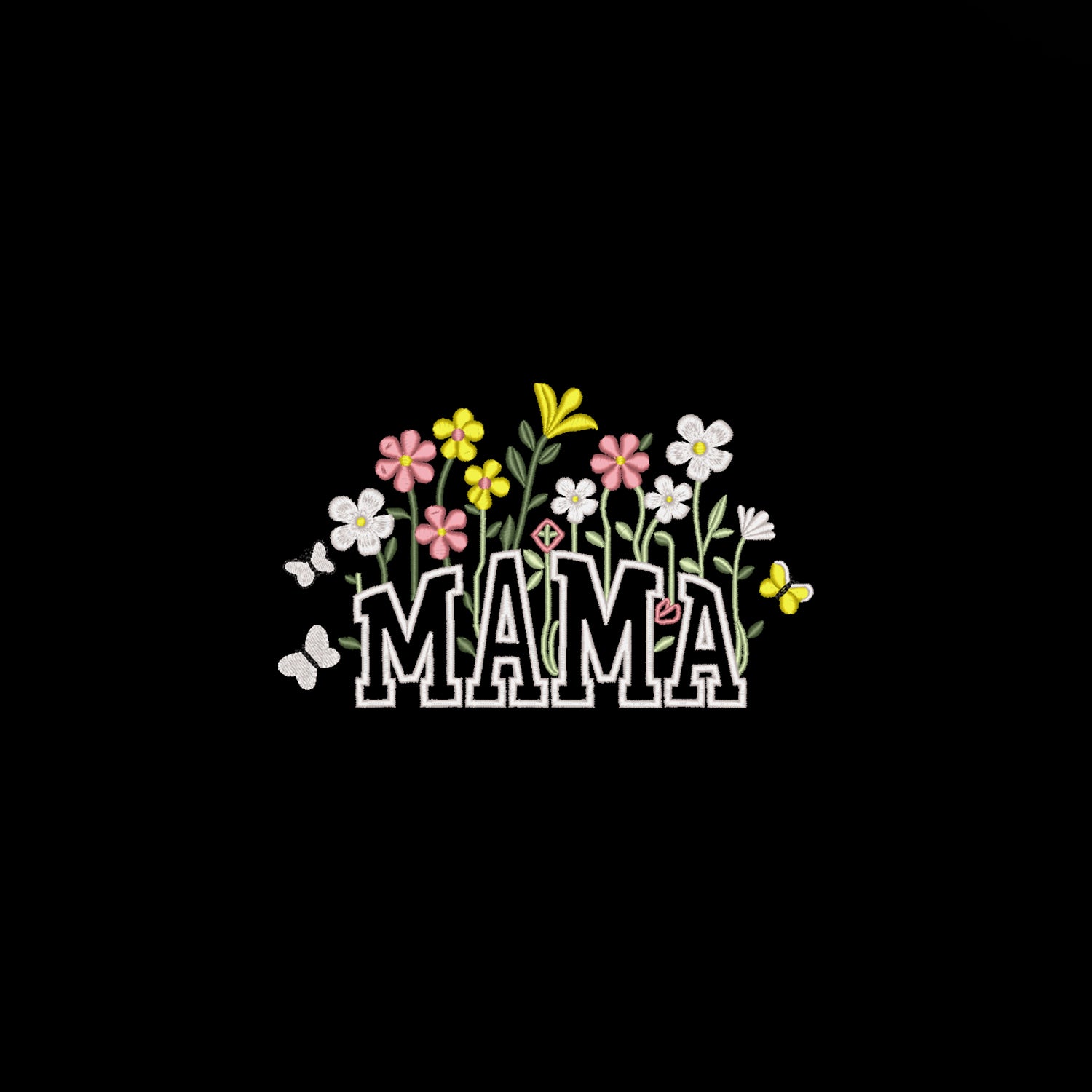 Koszulka Floral Mama 3 – Haft komputerowy | Damska, Unisex, Oversize Haft z radości - nadruki i haft na odzieży Warszawa