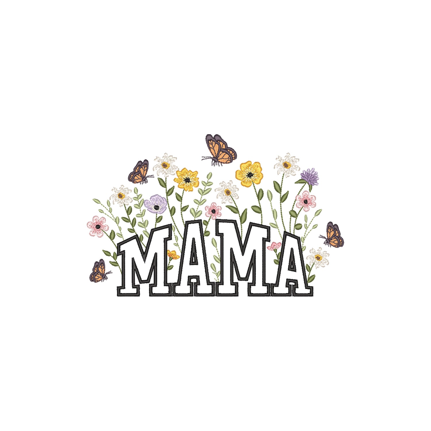 Koszulka Floral Mama – Haft komputerowy | Damska, Unisex, Oversize Haft z radości - nadruki i haft na odzieży Warszawa