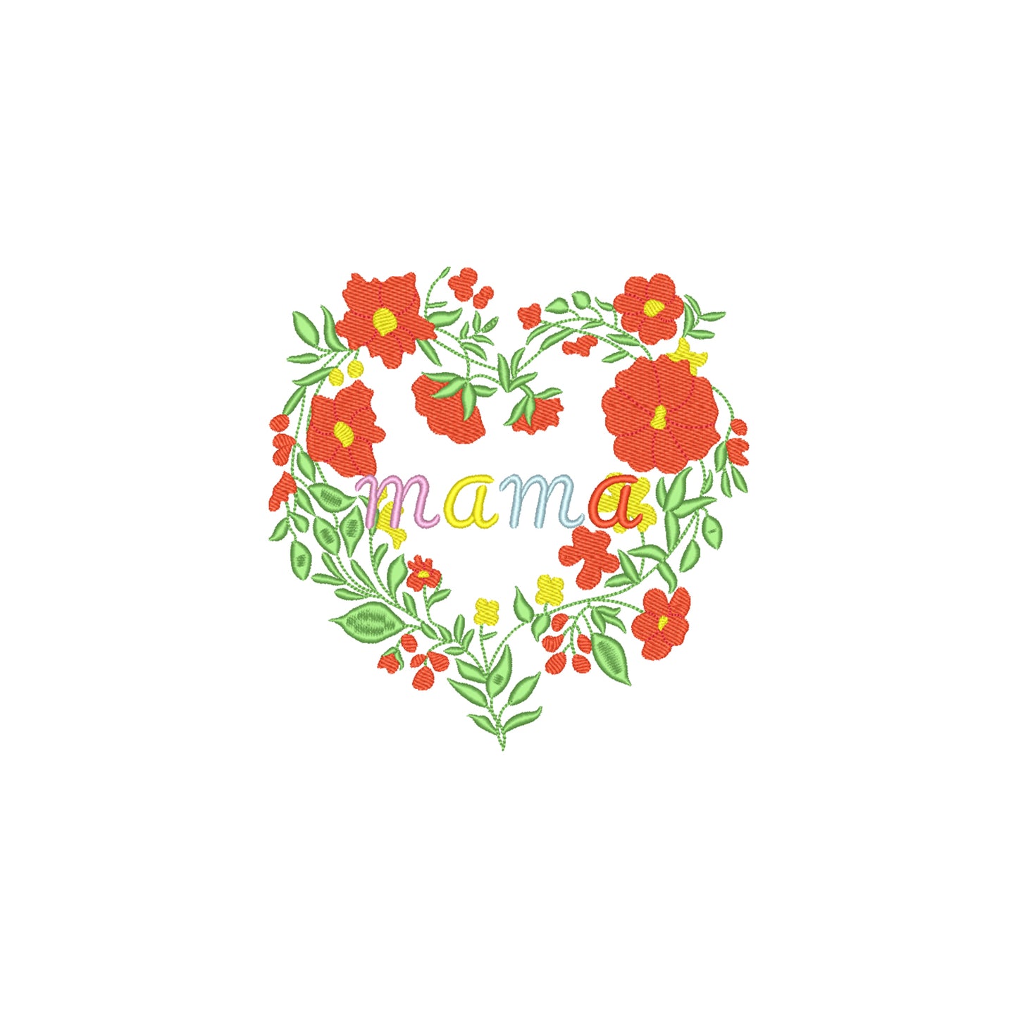 Bluza z haftem Floral Mom Embroidery – serce pełne kwiatów dla mamy Haft z radości - nadruki i haft na odzieży Warszawa