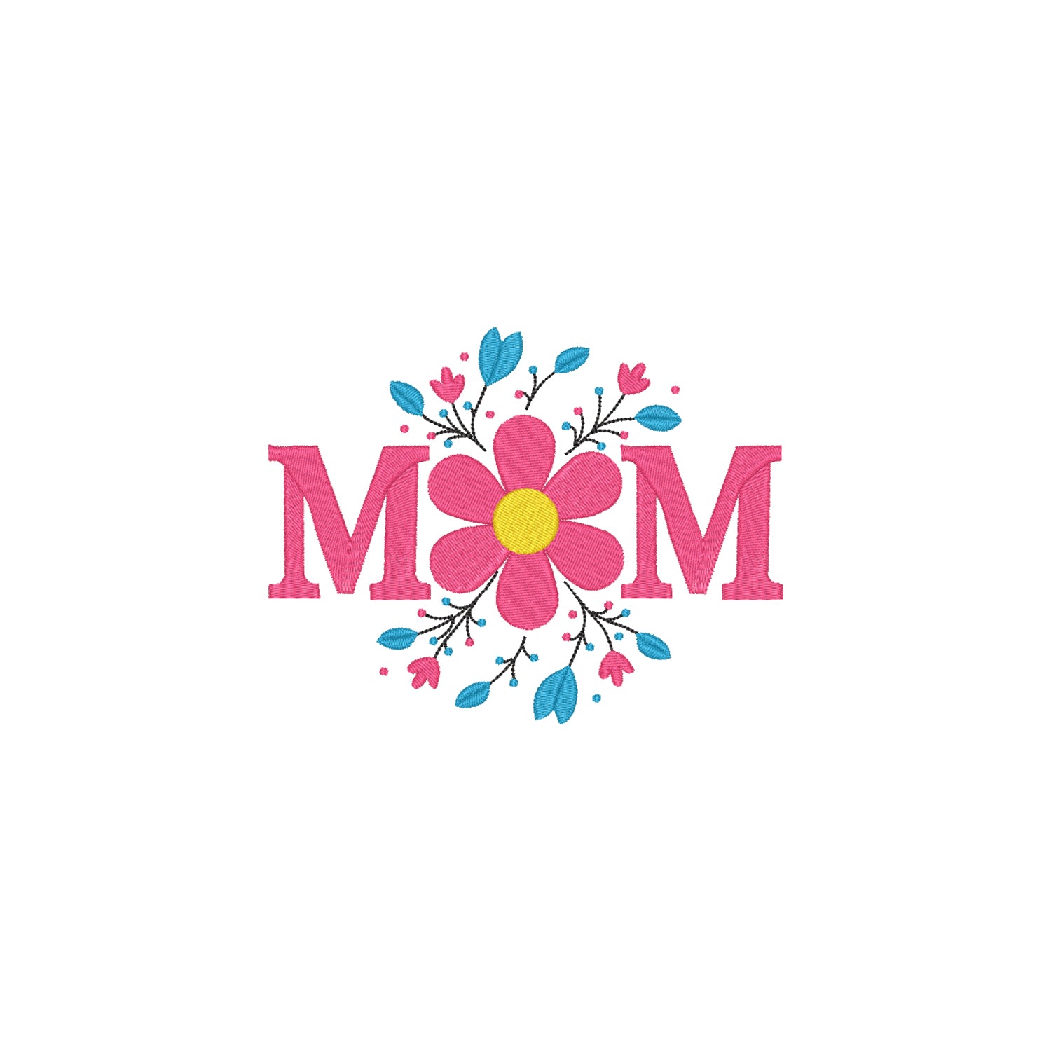 Koszulka Flower Mom – Haft komputerowy | Damska, Unisex, Oversize Haft z radości - nadruki i haft na odzieży Warszawa