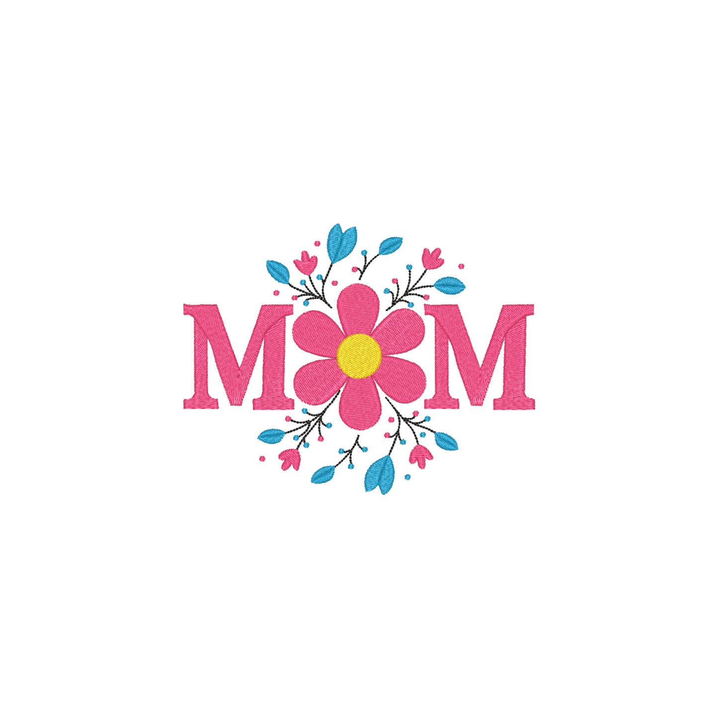 Koszulka Flower Mom – Haft komputerowy | Damska, Unisex, Oversize Haft z radości - nadruki i haft na odzieży Warszawa