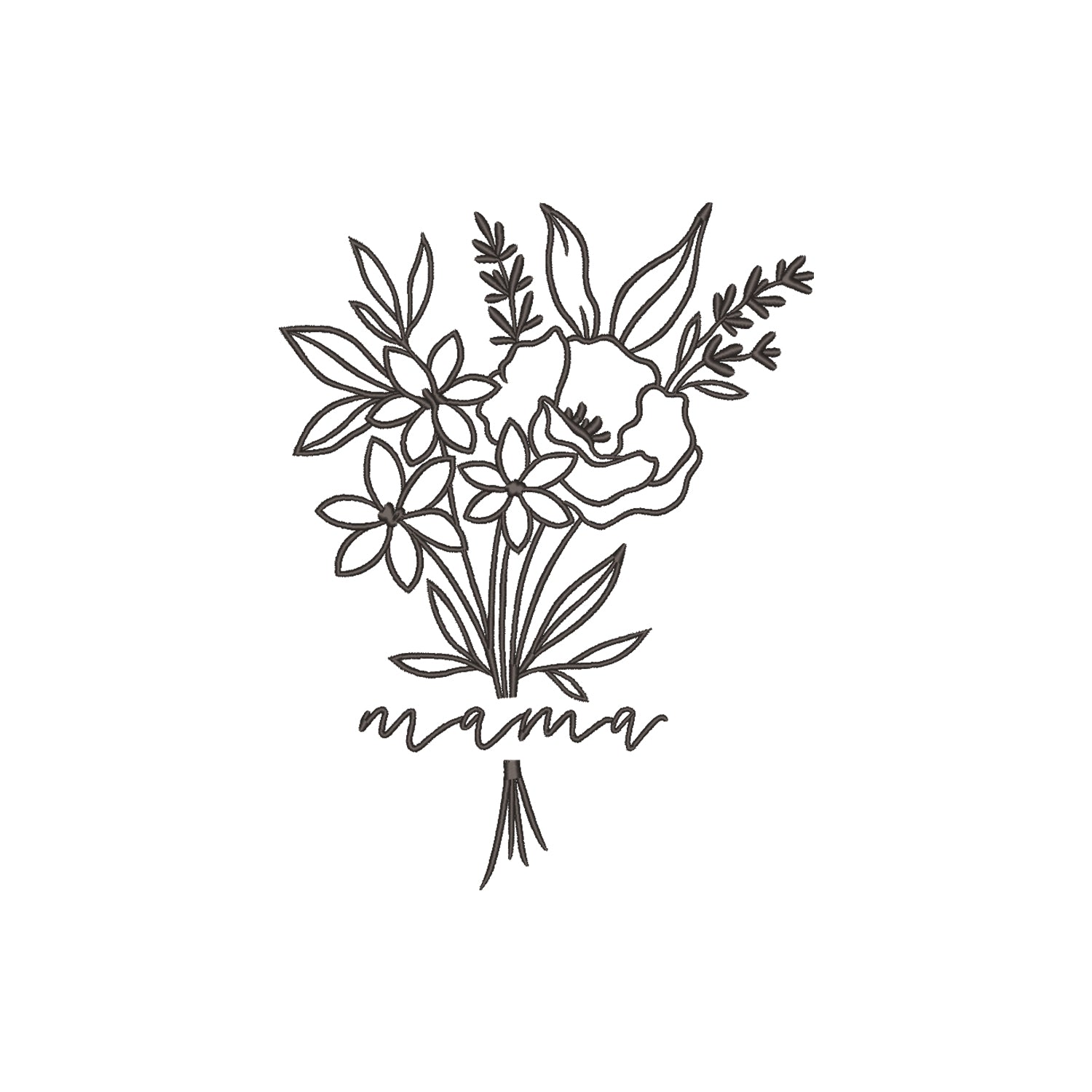 Koszulka Mama Bouquet – Haft komputerowy | Damska, Unisex, Oversize Haft z radości - nadruki i haft na odzieży Warszawa
