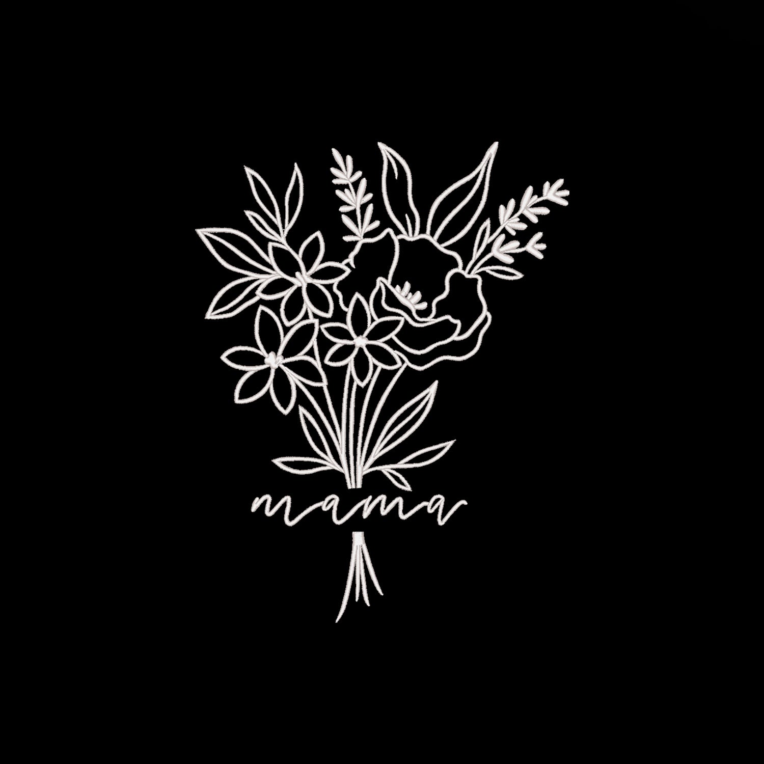 Koszulka Mama Bouquet – Haft komputerowy | Damska, Unisex, Oversize Haft z radości - nadruki i haft na odzieży Warszawa