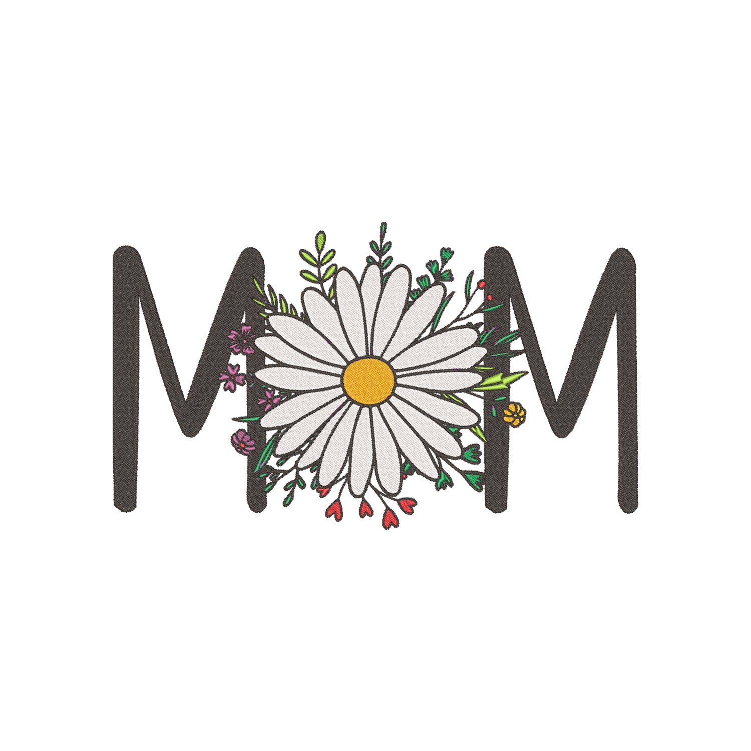 Bluza z haftem Mama Flower 3 – kwiatowy symbol miłości dla mamy Haft z radości - nadruki i haft na odzieży Warszawa