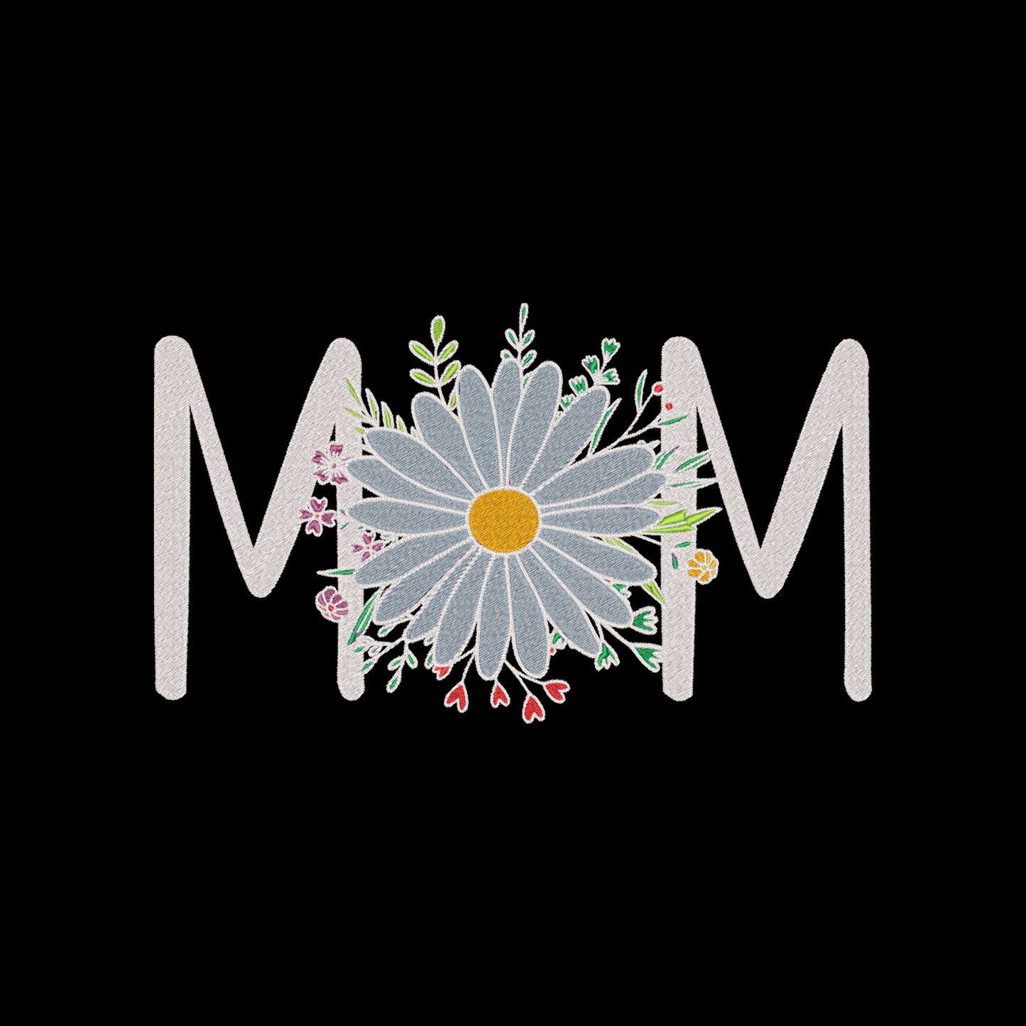 Koszulka Mama Flower 3 – Haft komputerowy | Damska, Unisex, Oversize Haft z radości - nadruki i haft na odzieży Warszawa