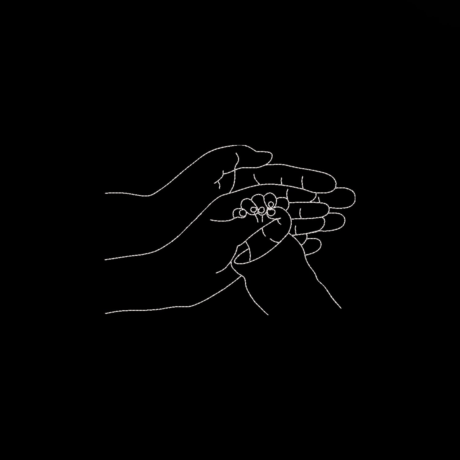 Koszulka z haftem “Mom Baby Hands Line Art Embroidery” – damska, unisex, oversize Haft z radości - nadruki i haft na odzieży Warszawa