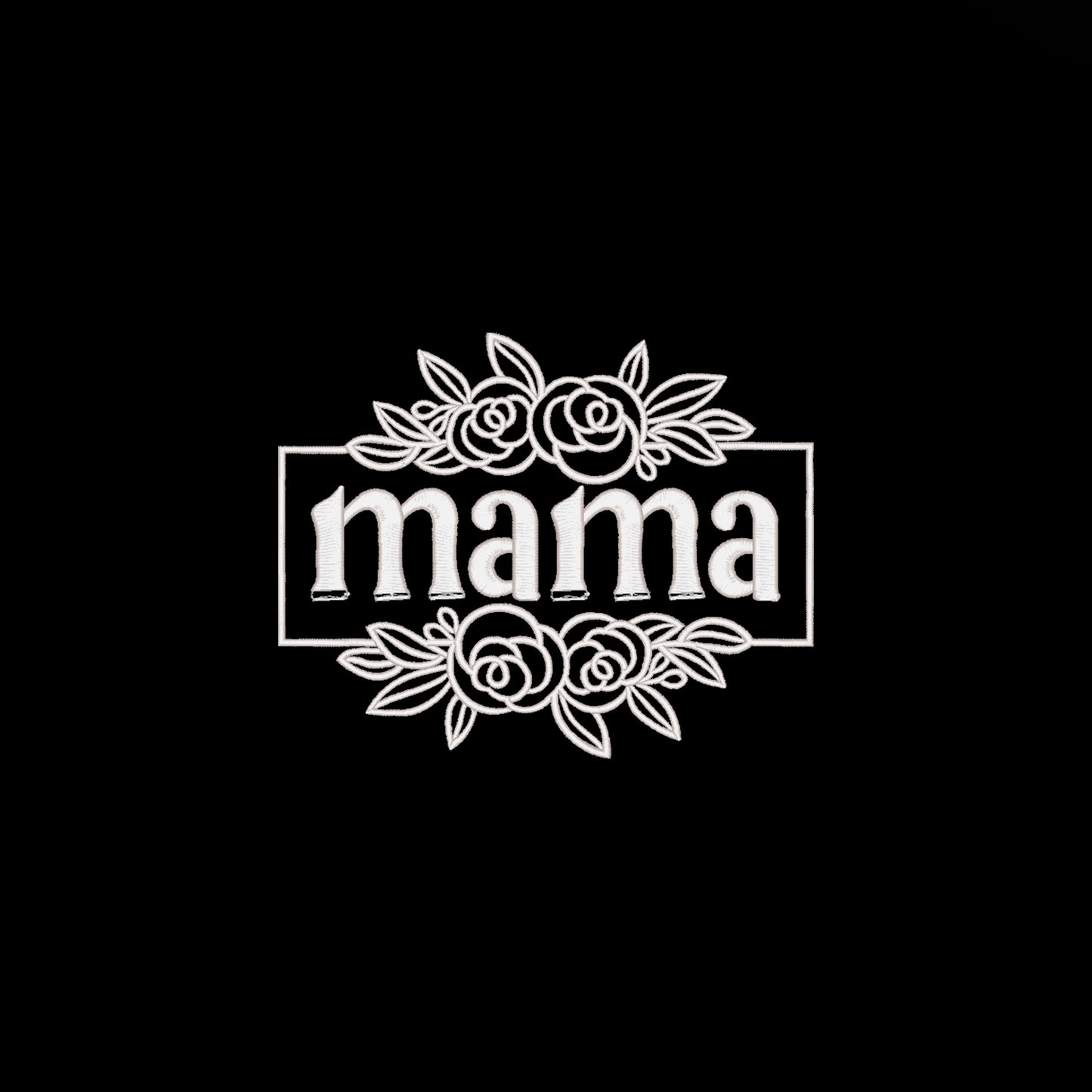 Koszulka haftowana „Retro Floral Mama” – damska, unisex, oversize | elegancki haft komputerowy Haft z radości - nadruki i haft na odzieży Warszawa