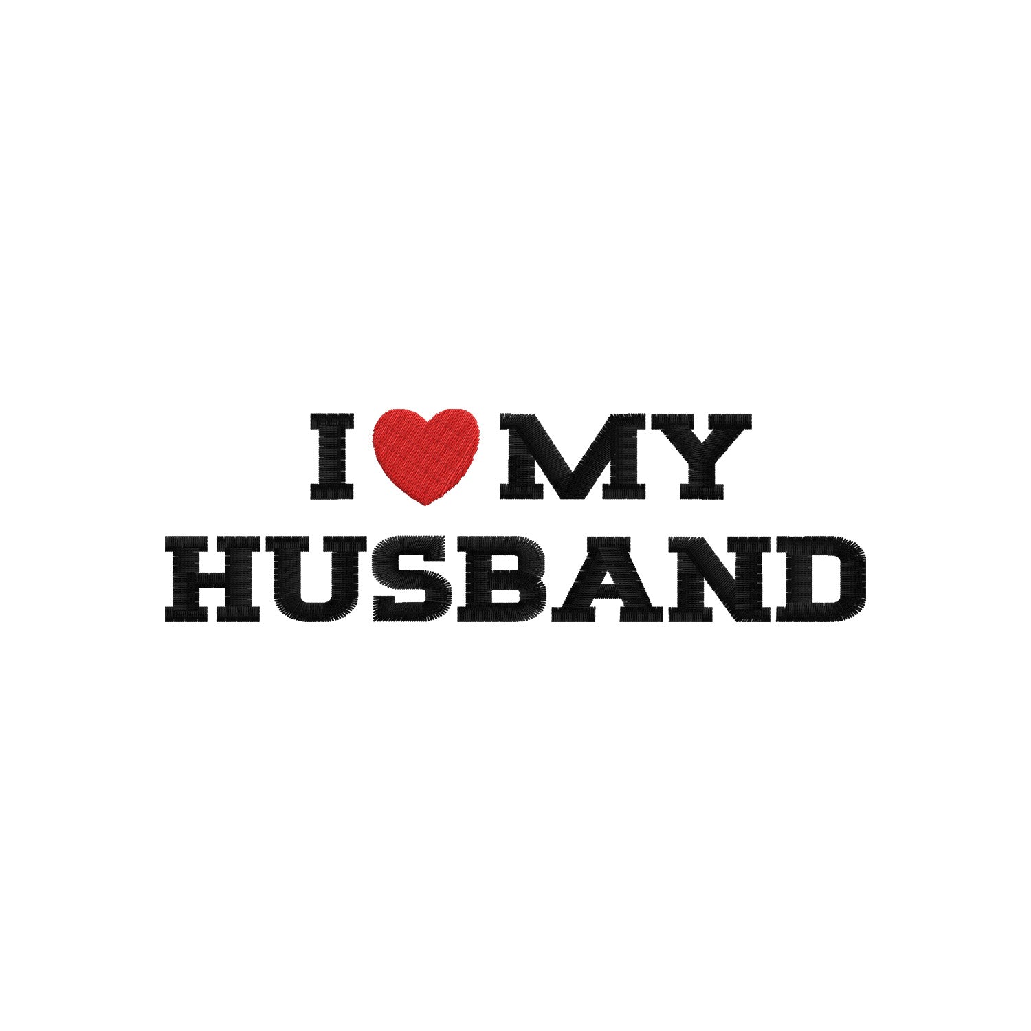 Koszulka I LOVE MY HUSBAND z haftem – unisex, damska lub oversize Haft z radości - nadruki i haft na odzieży Warszawa