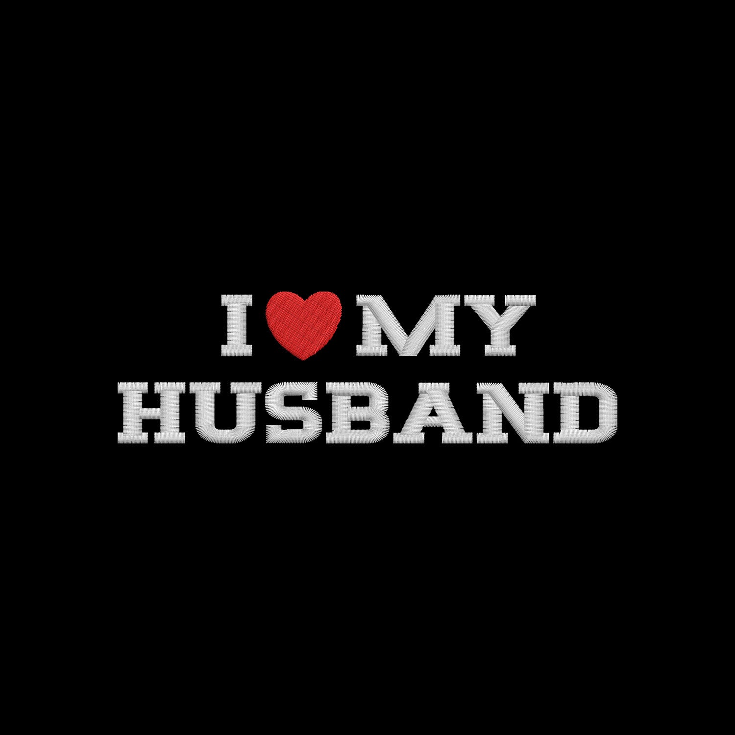 Koszulka I LOVE MY HUSBAND z haftem – unisex, damska lub oversize Haft z radości - nadruki i haft na odzieży Warszawa