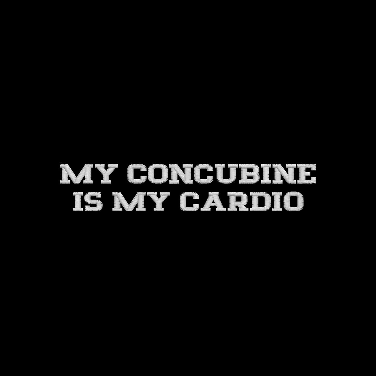 Koszulka z haftem "MY CONCUBINE IS MY CARDIO" – wyrazista, zabawna i trwała Haft z radości - nadruki i haft na odzieży Warszawa