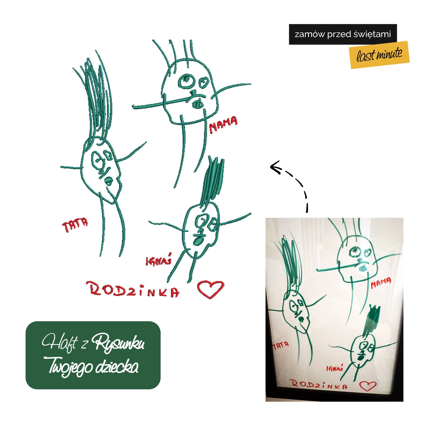 Bluza z haftem z rysunku Twojego dziecka – personalizowana odzież