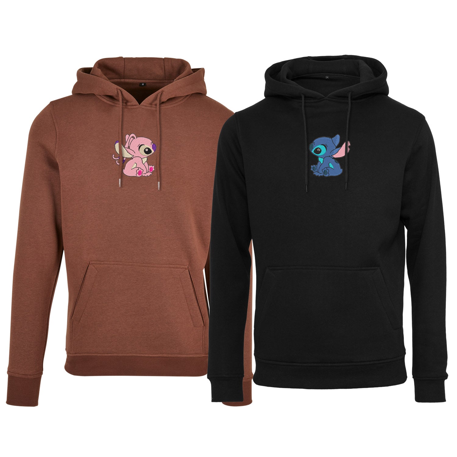 Zestaw 2 bluz z kapturem z haftem „STITCH & ANGEL”  maczi & maczi