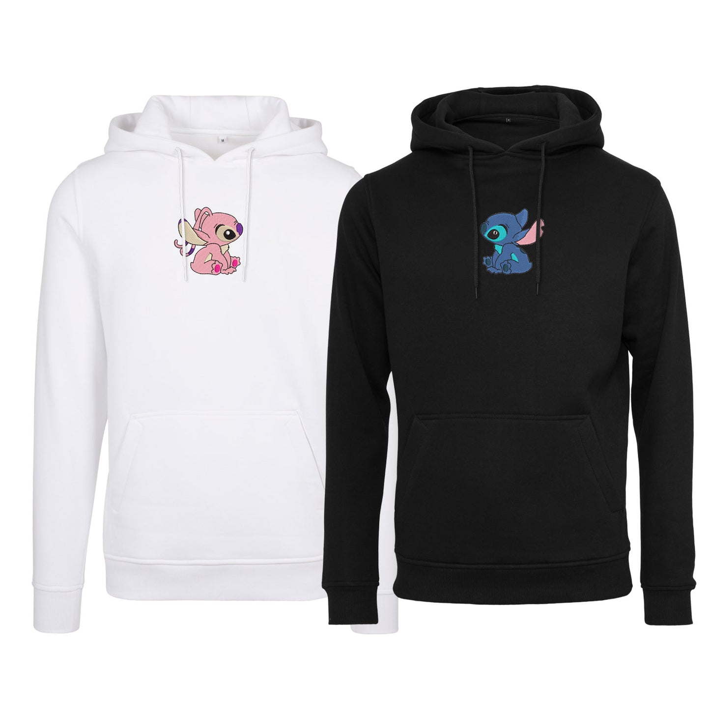 Zestaw 2 bluz z kapturem z haftem „STITCH & ANGEL”  maczi & maczi