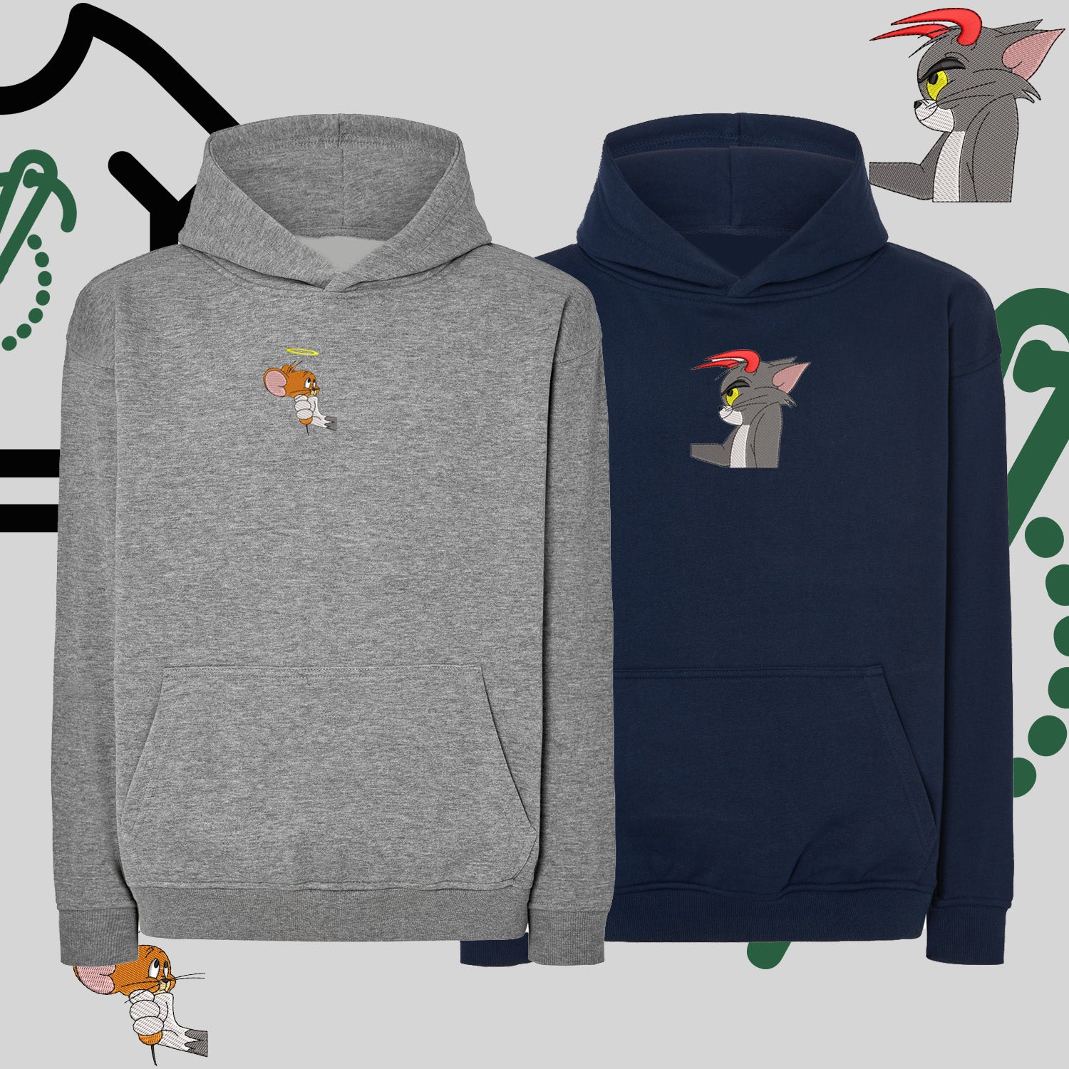 Zestaw 2 bluz oversize z haftem „Tom & Jerry” maczi & maczi