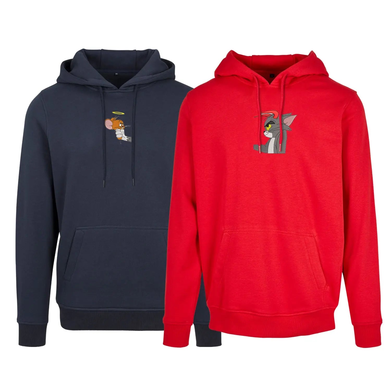 Zestaw 2 bluz z kapturem z haftem„Tom & Jerry” maczi & maczi Haft z radości