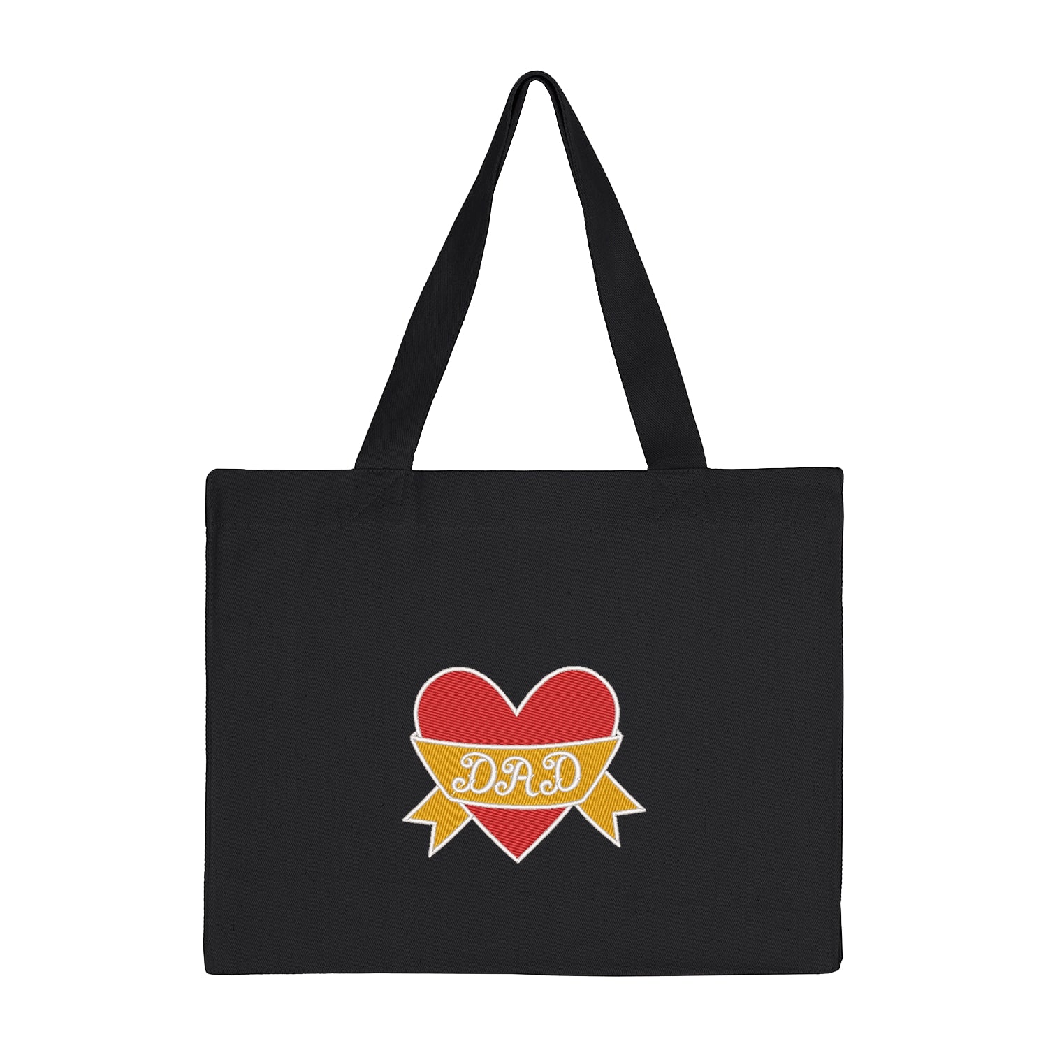 Torba bawełniana z haftem Dad Heart Tattoo – stylowy prezent dla taty z charakterem