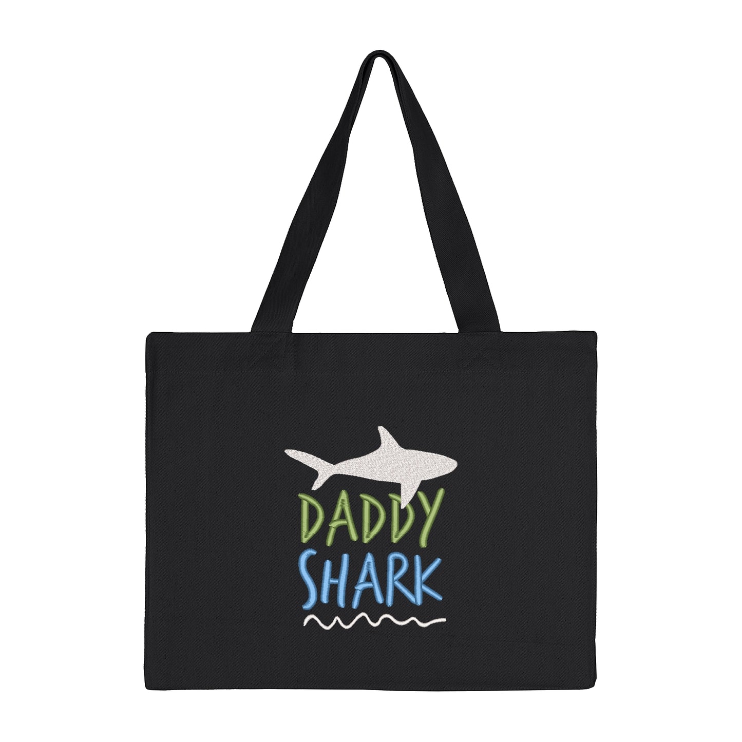 Torba bawełniana Daddy Shark – prezent dla taty z haftem komputerowym
